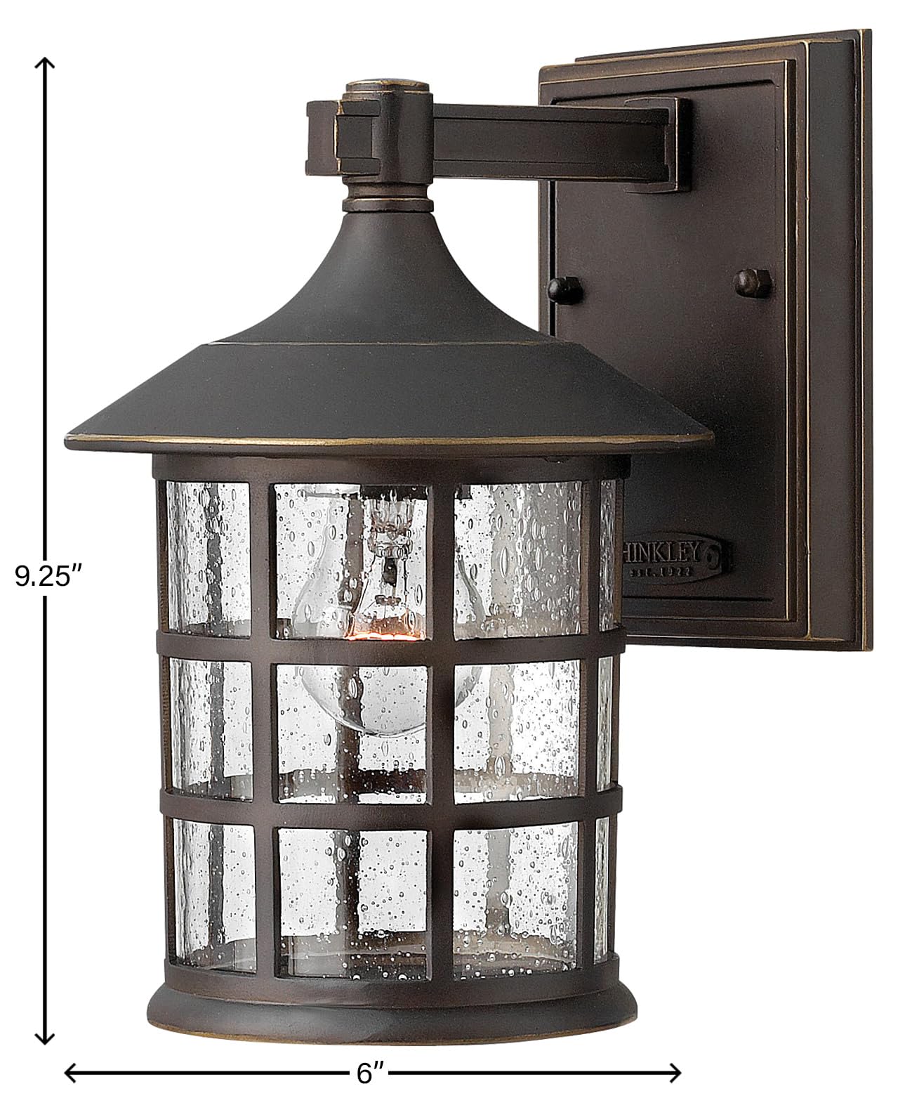 Hinkley Freeport 1800OZ Small Outdoor Wall Mount Lantern - New England Style Cast Aluminum Fixture with Clear Seedy Glass in Oil Rubbed Bronze - Perfect for Porch, Patio, Garden & Entryway Lighting