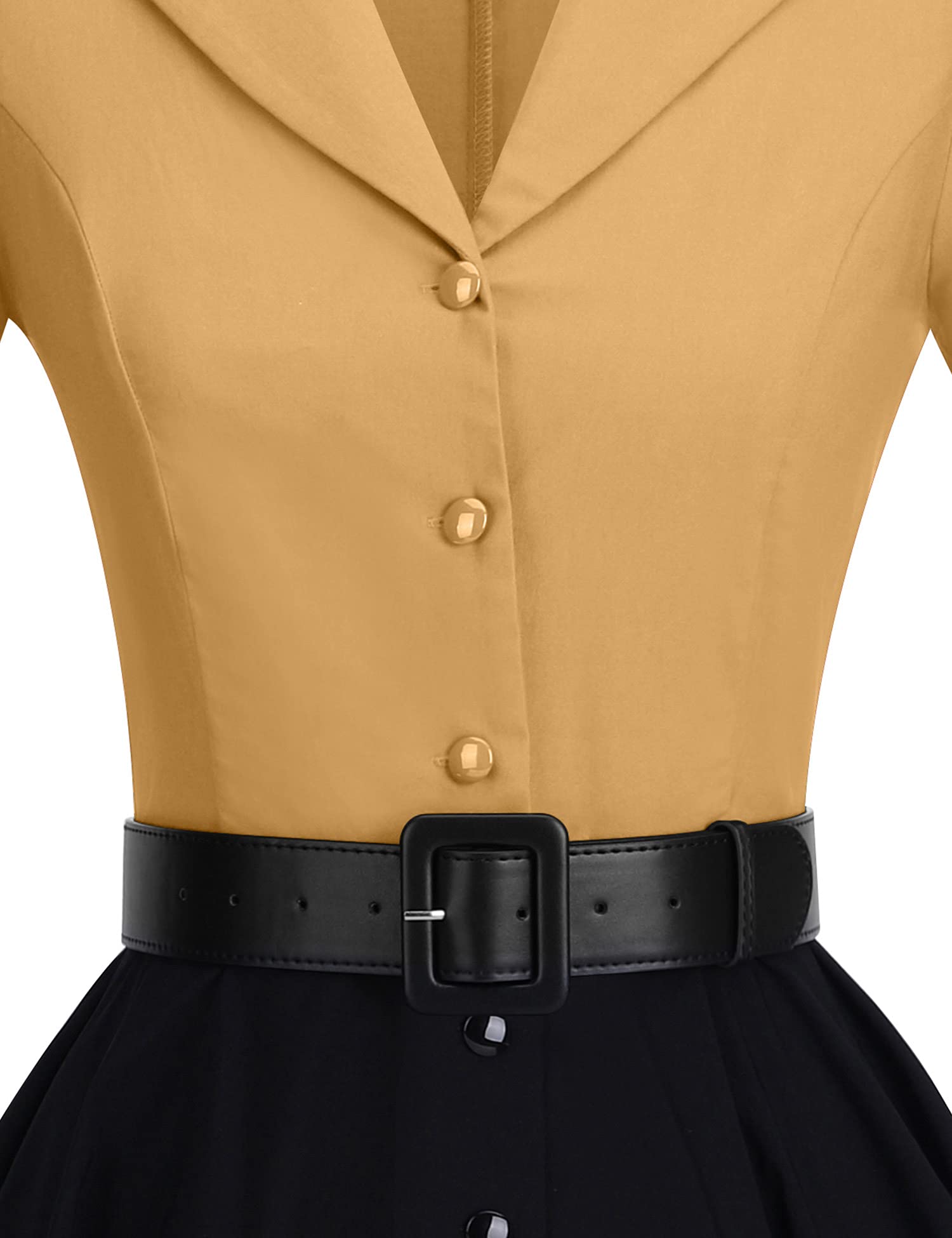 GownTown 1950s Vintage Women's Midi Shirt Dress with Belt - Elegant Cocktail Party Dress for Women, Perfect for Office, Date Night & Special Occasions