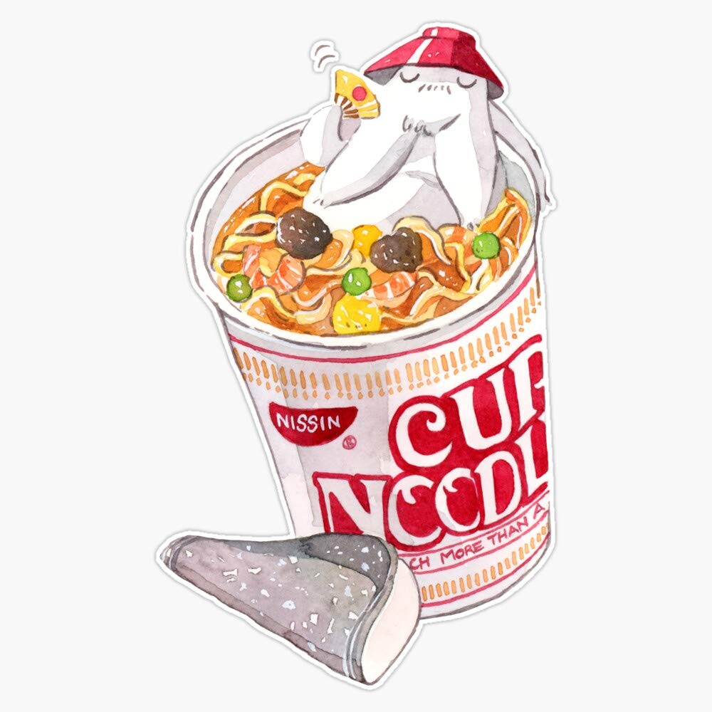 Radish Spirit Cup Noodle Sticker - Vinyl Waterproof Bumper Decal (5 Inch) - Perfect for Laptops, Water Bottles & Car Decor