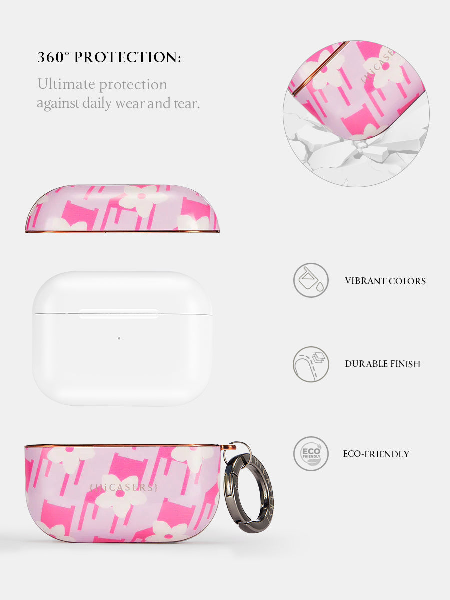 Blossoms AirPod Case - Mauve Pink Floral Design for Midday Break Chair Relaxation | Perfect for Office, Home, or Travel Use