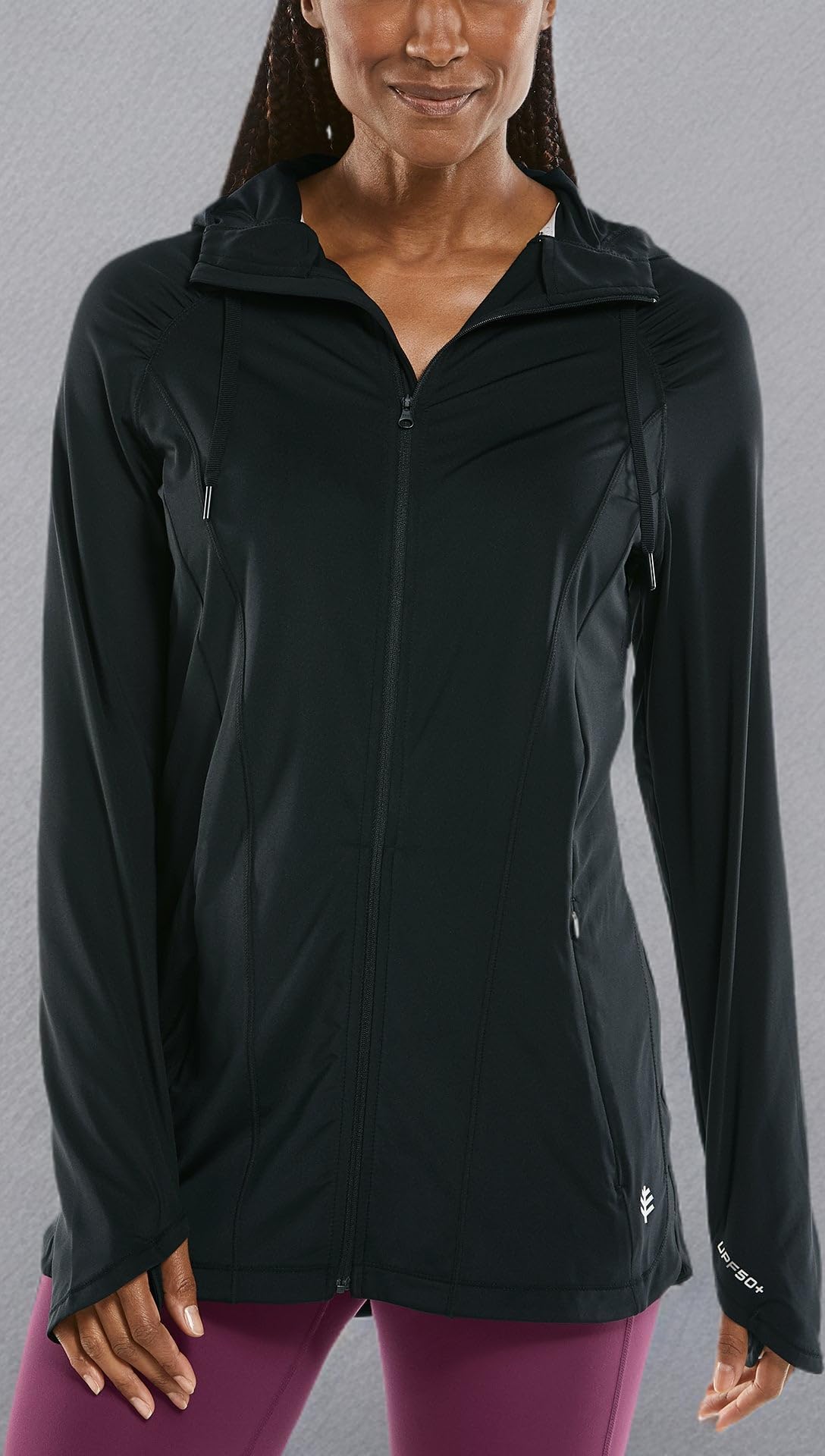 Coolibar UPF 50+ Women's Sun Protective Full Zip Jacket - Lightweight UV Protection for Outdoor Activities, Hiking & Travel