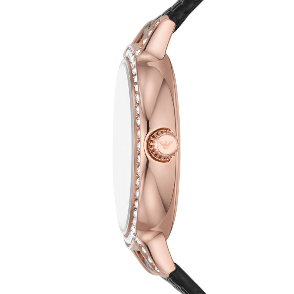 Emporio Armani AR11485 Cleo Stone Set Women's Watch - Luxury Stainless Steel Bracelet with Crystal Accents for Business & Evening Wear