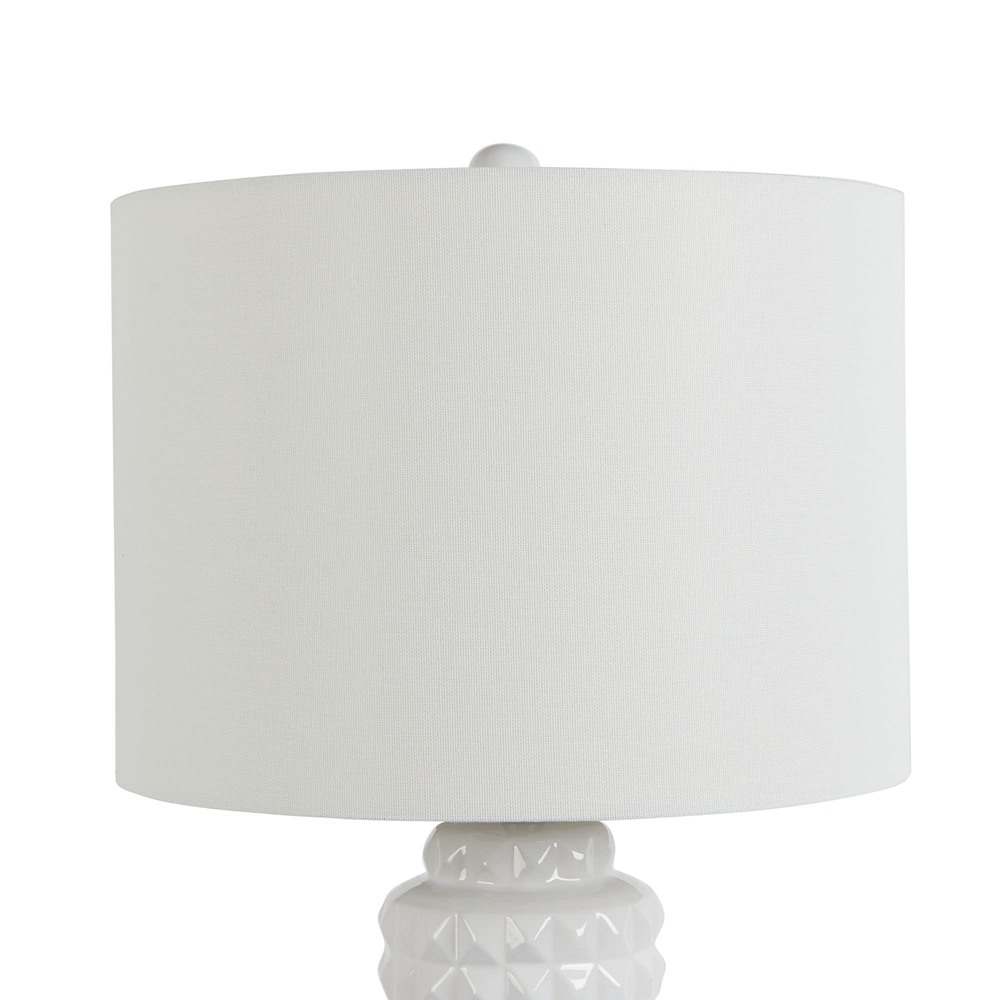 Decor Therapy Felix LED Ceramic Table Lamps - Set of 2 in Antique Brass Finish | Modern Bedside Lighting for Bedroom, Living Room & Office Decor