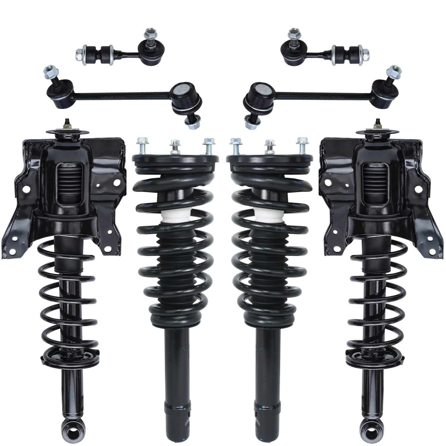 Detroit Axle Complete Strut Assembly Kit for 2000-2005 Hyundai Sonata & Kia Optima Magentis - 4 Struts with Coil Springs & Sway Bar Links - Front & Rear Suspension Replacement - Perfect for Smooth Ride & Enhanced Vehicle Stability on Roads