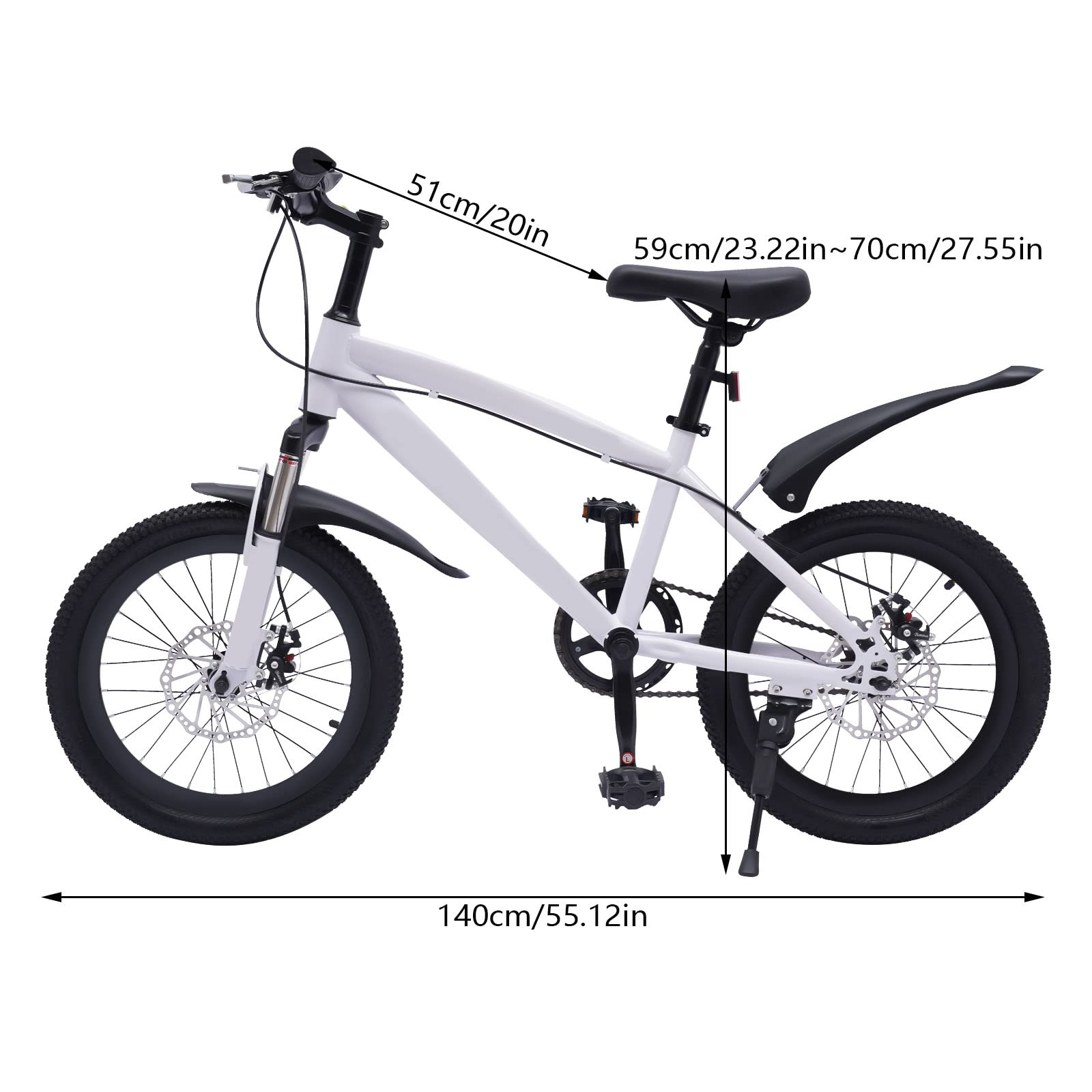 MEHOOSPVN 18 Inch Kids Bike for Boys & Girls Ages 5-9 - Lightweight Alloy Carbon Steel Mountain & City Bicycle with Disc Brake, Tire Pump & LED Flashlight - Perfect for Outdoor Adventures, Commuting & Neighborhood Riding