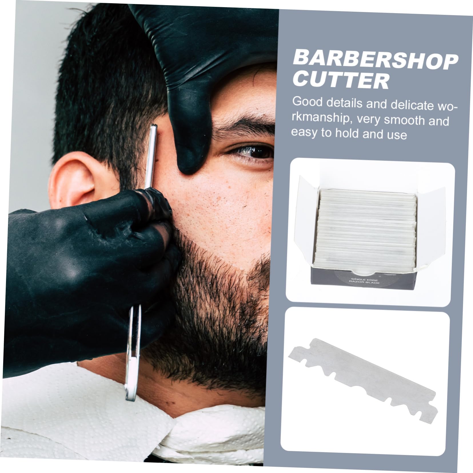 300 Pcs Stainless Steel Half Face Razor Blades - Professional Barber Shaving Blades for Men, Durable Manual Face Cutter for Smooth Shaving - Perfect for Home Use, Salon & Beard Trimming