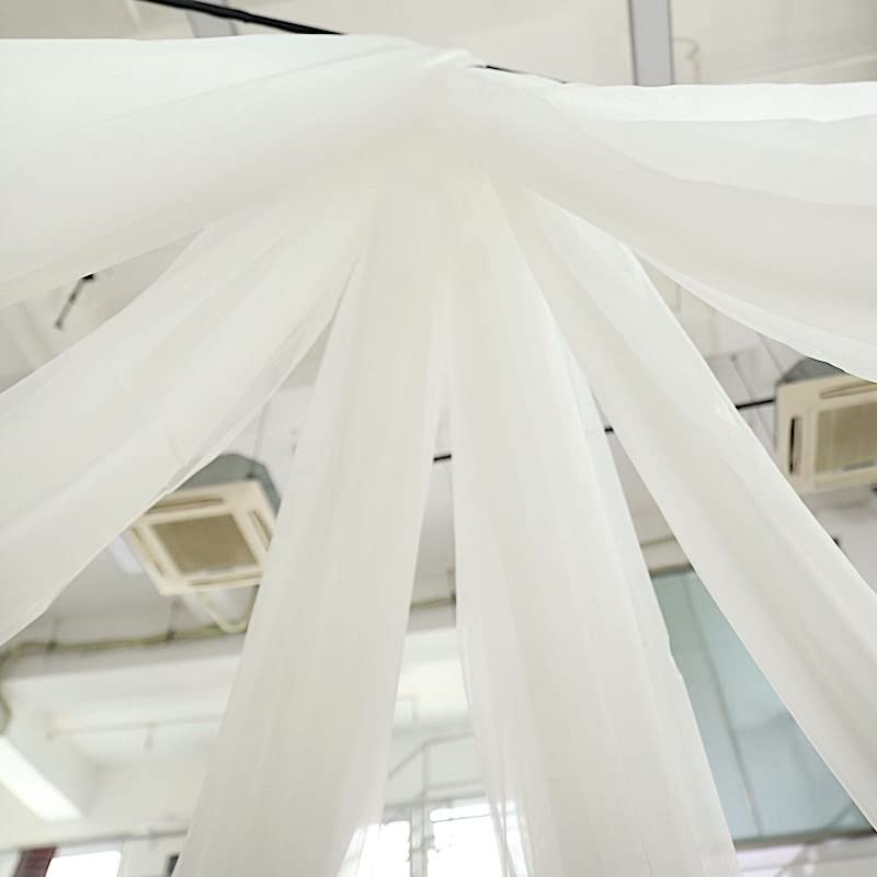 10x30ft Ivory Sheer Ceiling Drapes - Professional Party Decorations for Weddings, Events & Home Decor | DFAO-2-Z2024