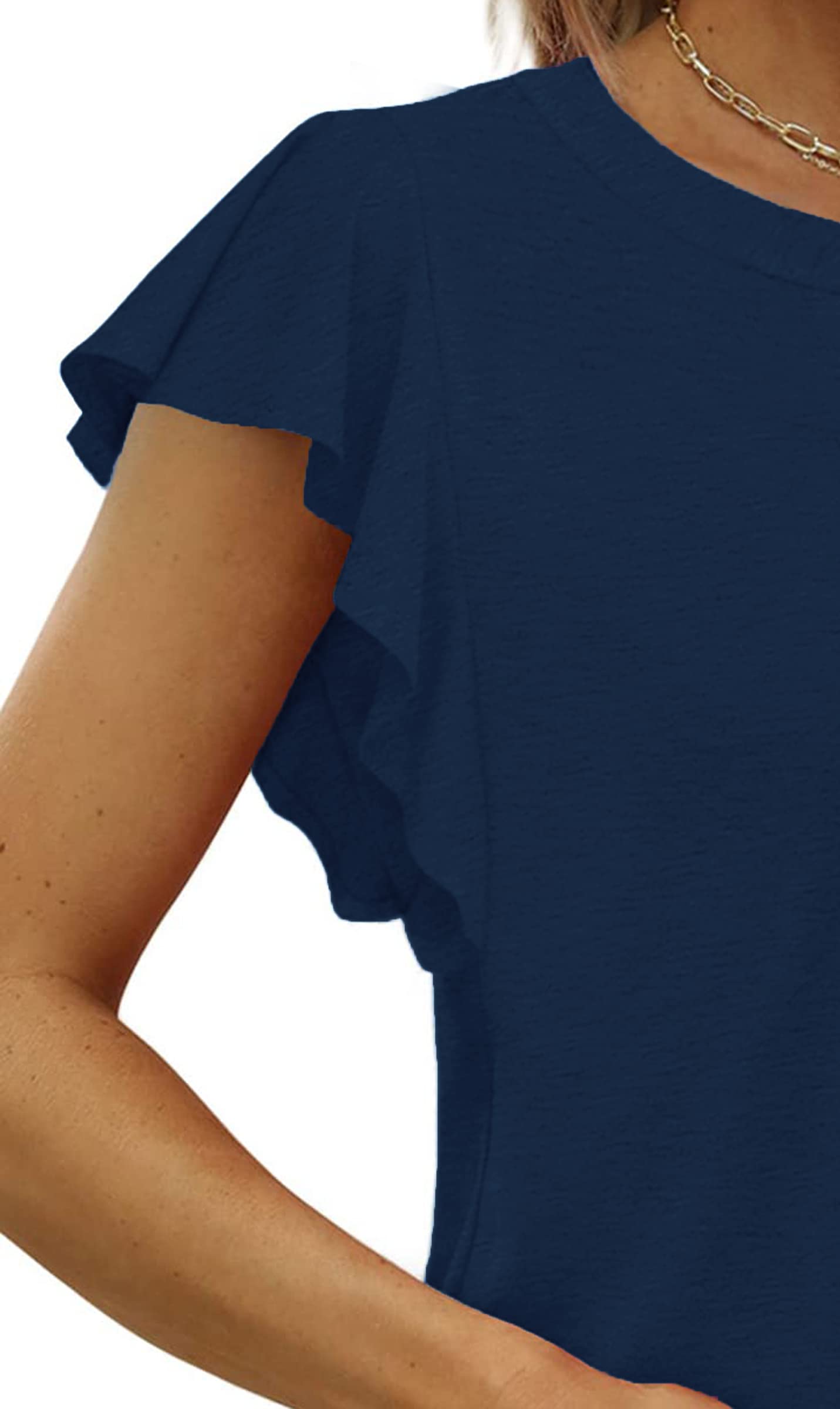 Women's Nursing Flutter Sleeve Tops - Comfortable Crew Neck Blouse T-Shirts for Breastfeeding Moms | Perfect for Maternity Wear, Nursing at Home or Outdoors