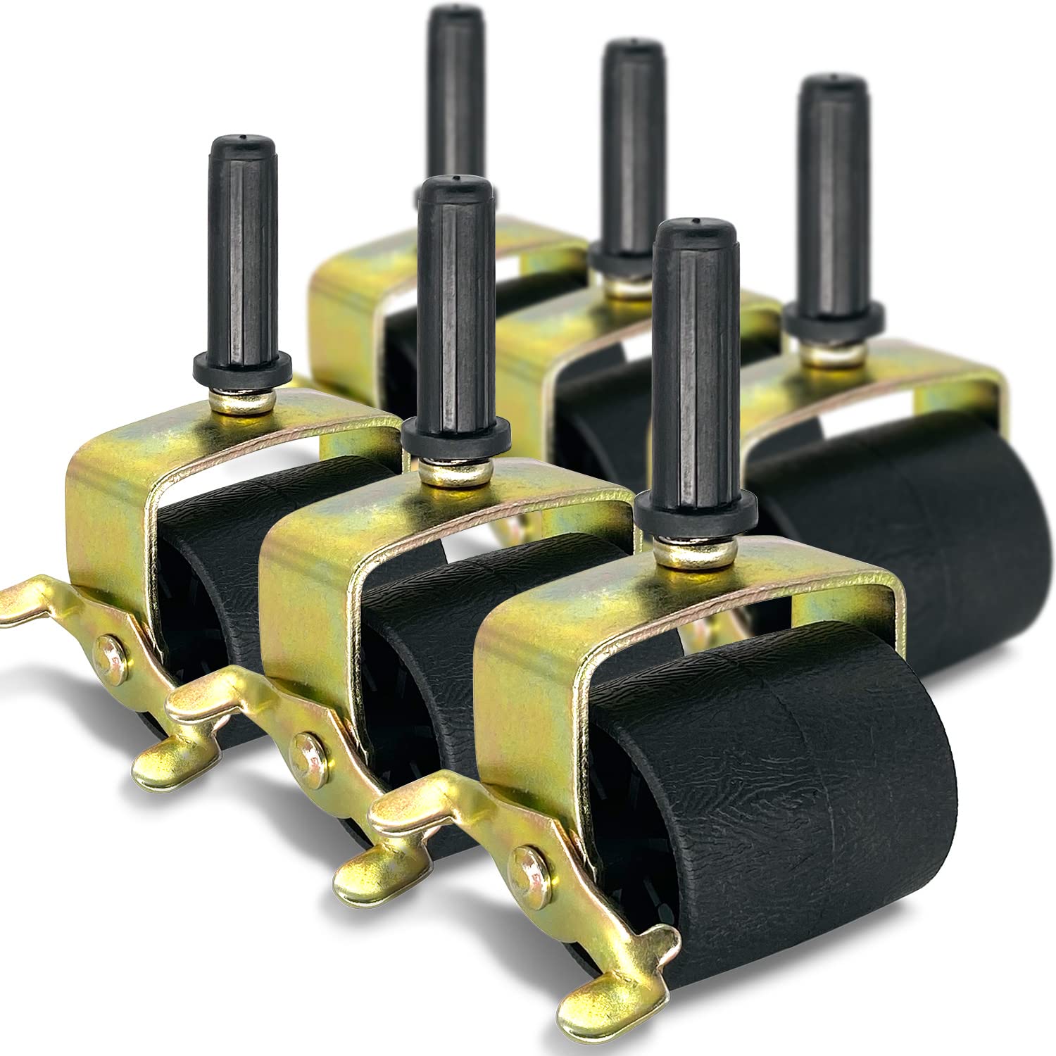 6 PCS Heavy Duty Locking Bed Frame Wheels - Replacement Metal Casters for Bed Frames & Furniture - Perfect for Bedroom, Dorm, and Home Office Use