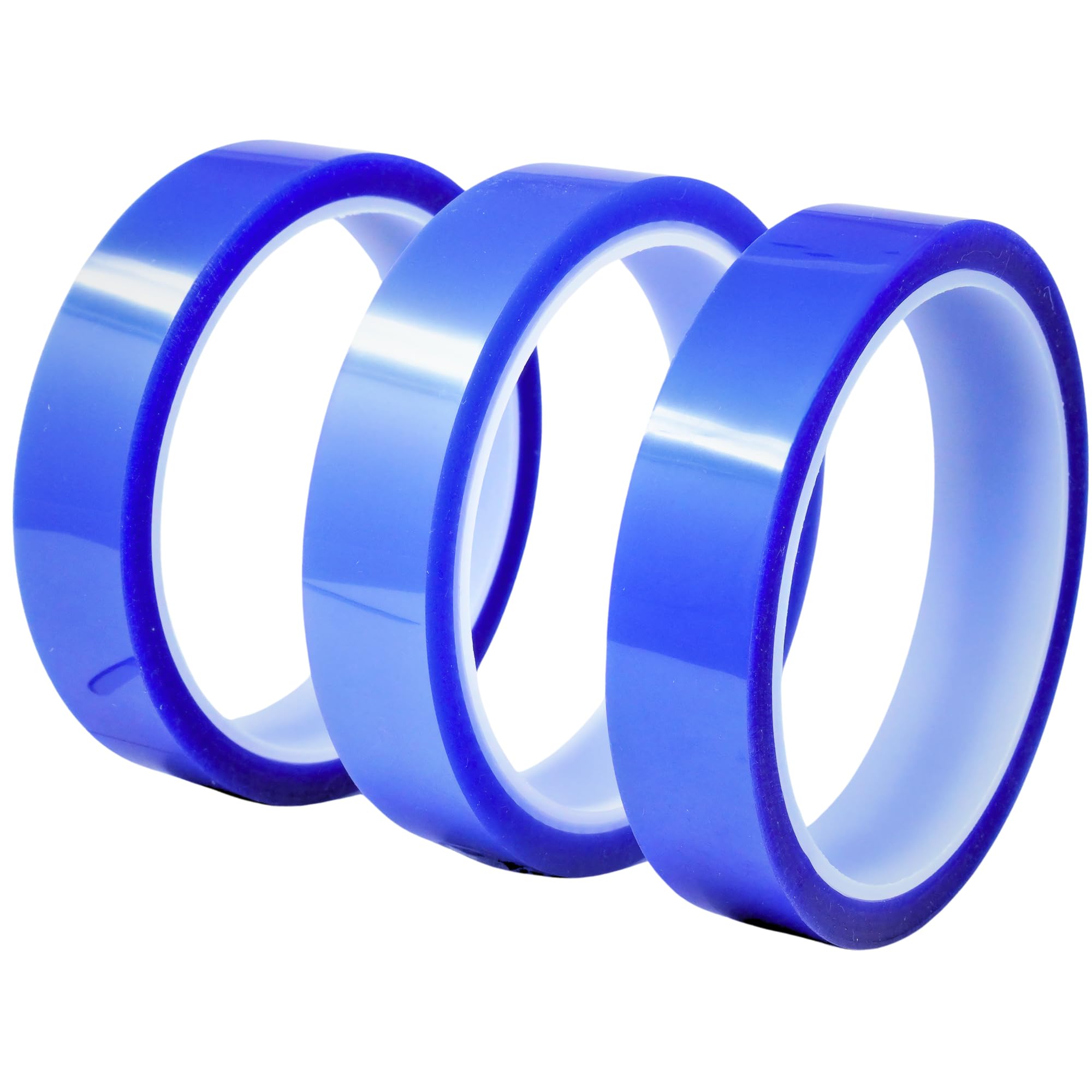 Echomerx Heat Resistant Tape - 20mm x 33m (108ft) Blue No Residue Adhesive for Sublimation, Crafts & Heat Press - 3 Pack | Perfect for T-Shirt Printing, DIY Projects & HTV Vinyl Applications