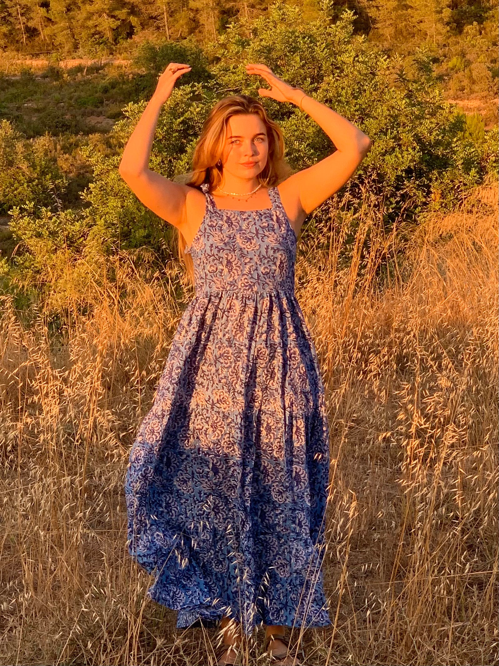 Lulu Women's Summer Dress - Lightweight Flowy Blue Sundress for Beach, Vacation & Casual Wear