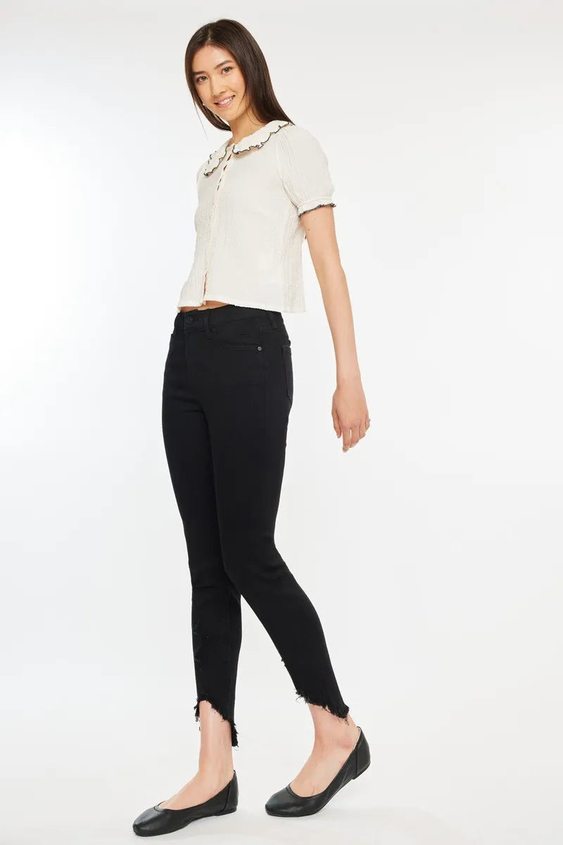Kancan High Rise Black Ankle Skinny Jeans for Women - Stretchy Slim Fit Denim Pants, Perfect for Casual Outfits, Date Night & Everyday Wear
