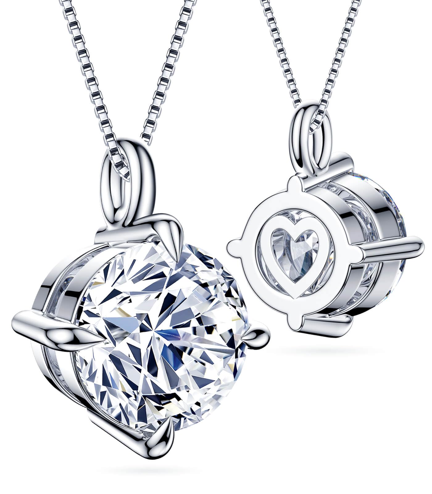 Moissanite Pendant Necklace for Women - 14K Gold Plated Elegant Jewelry Gift for Her, Anniversary, Birthday, Christmas & Valentine's Day - Perfect for Wife, Girlfriend, Mom & Daughter | Wedding, Date Night & Special Occasions