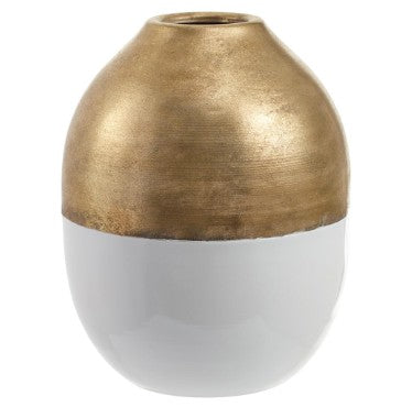 Elegant Two-Tone 12-Inch Metal Vase for Home Decor - Modern Sophistication for Living Room, Dining Table & Wedding Centerpieces