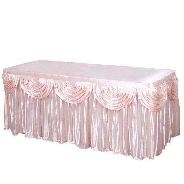 Elegant Satin Table Skirt - Classic Drape Tablecloth for Wedding, Banquet & Party Decor - Perfect for Formal Events & Home Decorations