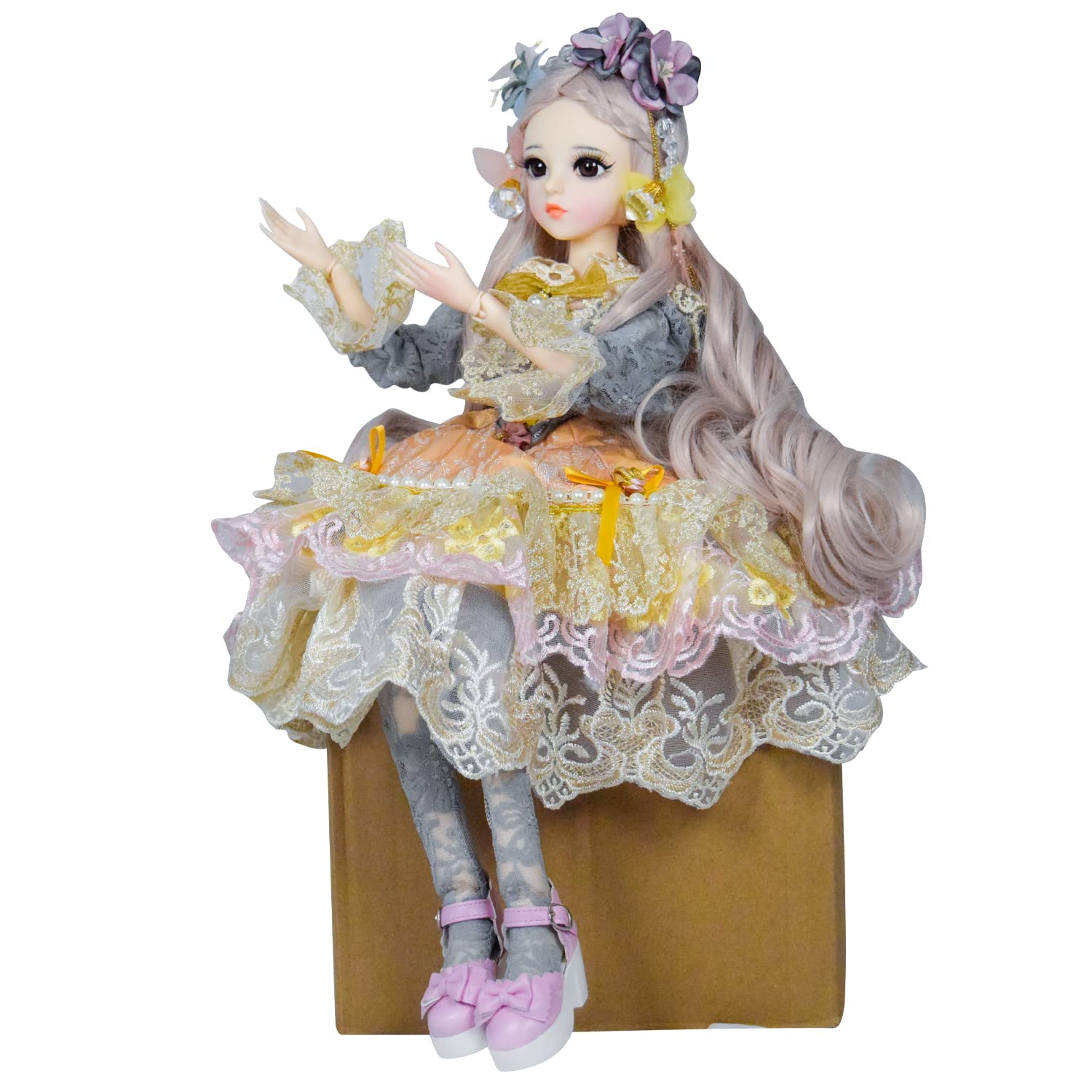 1/3 BJD Doll Ball Jointed Doll 24in Princess SD Doll with Makeup & Full Accessories (Carina) - Perfect for Collectors, Photography, and Cosplay
