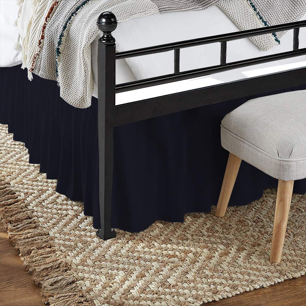 Soft 100% Microfiber Dust Ruffle Bed Skirt with Split Corners & 26