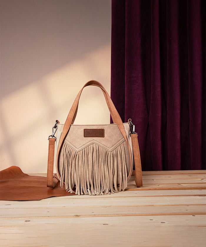 Wrangler Fringe Western Tote Bag for Women - Stylish Cowgirl Handbag with Leather Accents - Perfect for Rodeo, Music Festivals & Western Fashion Outfits