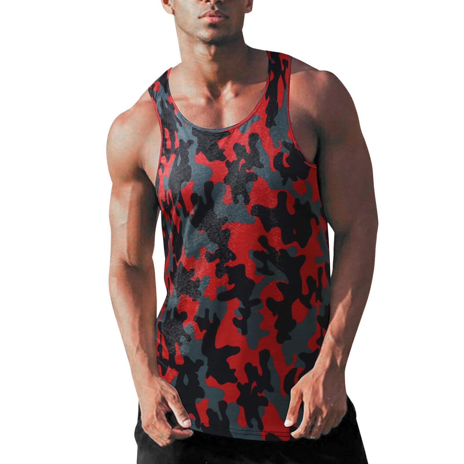 WANGPU Men's Sleeveless Cotton Linen Tank Top - Breathable Deep V-Neck Muscle Shirt for Gym, Workout & Summer Beach | Casual Solid Color Athletic Shirt for Running, Yoga & Outdoor Activities