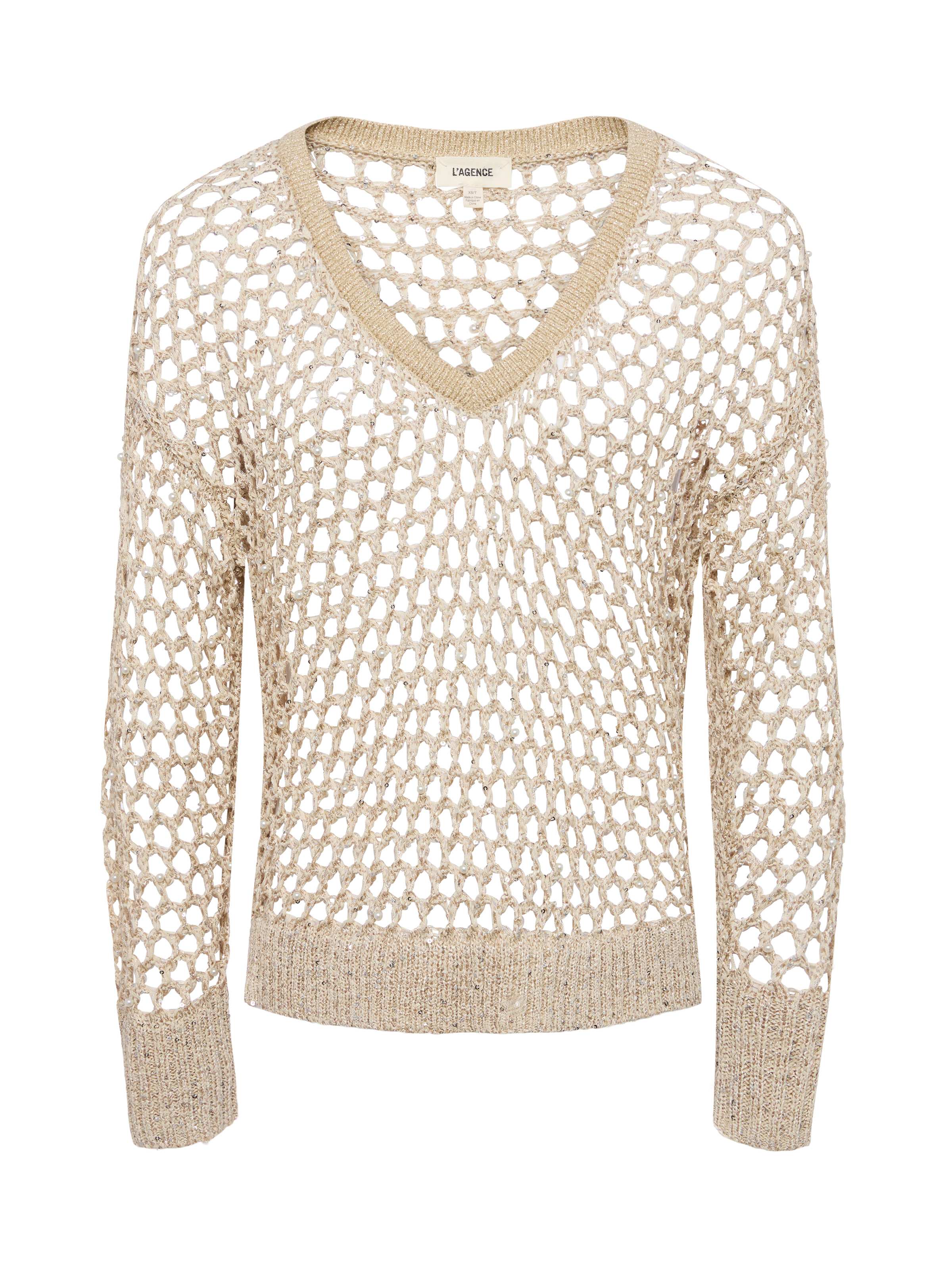 Nashwa Embellished Sweater for Women - Elegant Knit Top with Beaded Details | Perfect for Fall, Winter & Holiday Parties