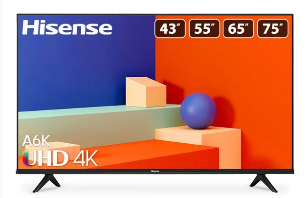 Hisense A6K 55-Inch 4K UHD Smart LED TV with HDR, Android TV, Voice Remote - Perfect for Living Room, Bedroom & Home Theater Entertainment