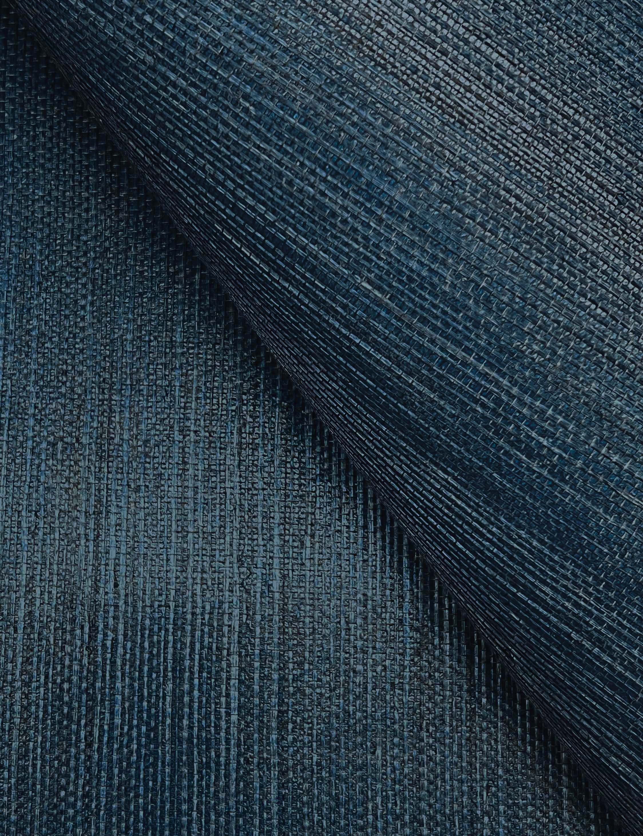 Beale Grasscloth Wallpaper Swatch in Indigo - Natural Textured Wall Covering for Living Room, Bedroom & Office Decor