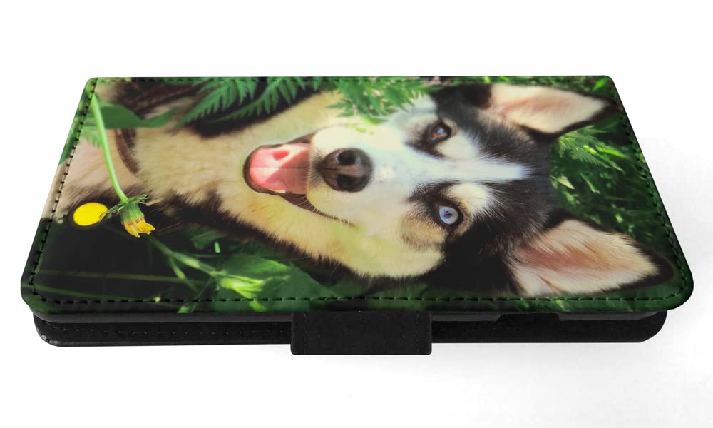 Siberian Husky Dog 7 Flip Wallet Phone Case for Apple iPhone X & Xs - Stylish Protective Cover with Card Holder for Everyday Use