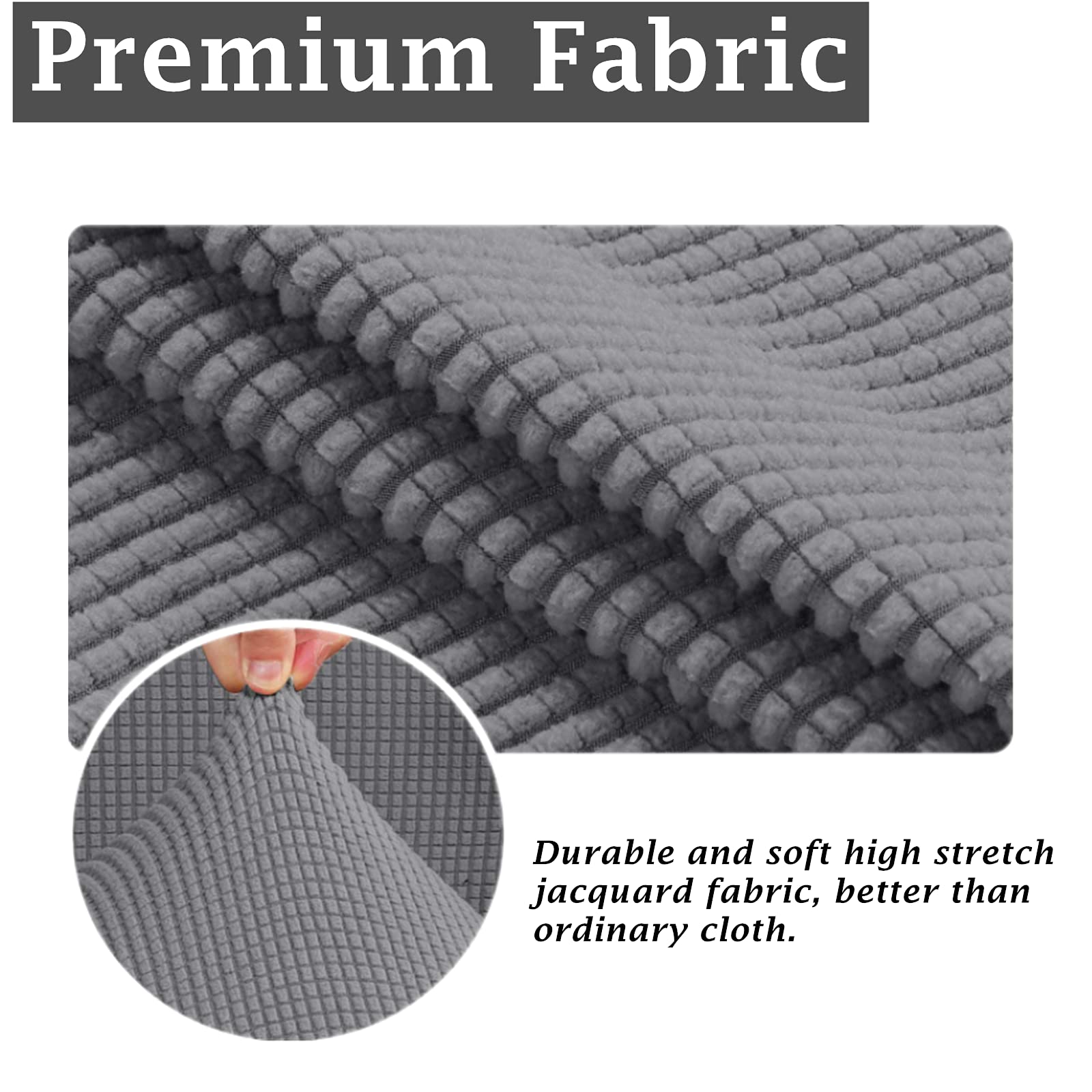 Stretchable Washable Office Chair Covers - Universal Fit for Computer & Rotating Chairs (Large, Grey) - Perfect for Home Office & Conference Rooms