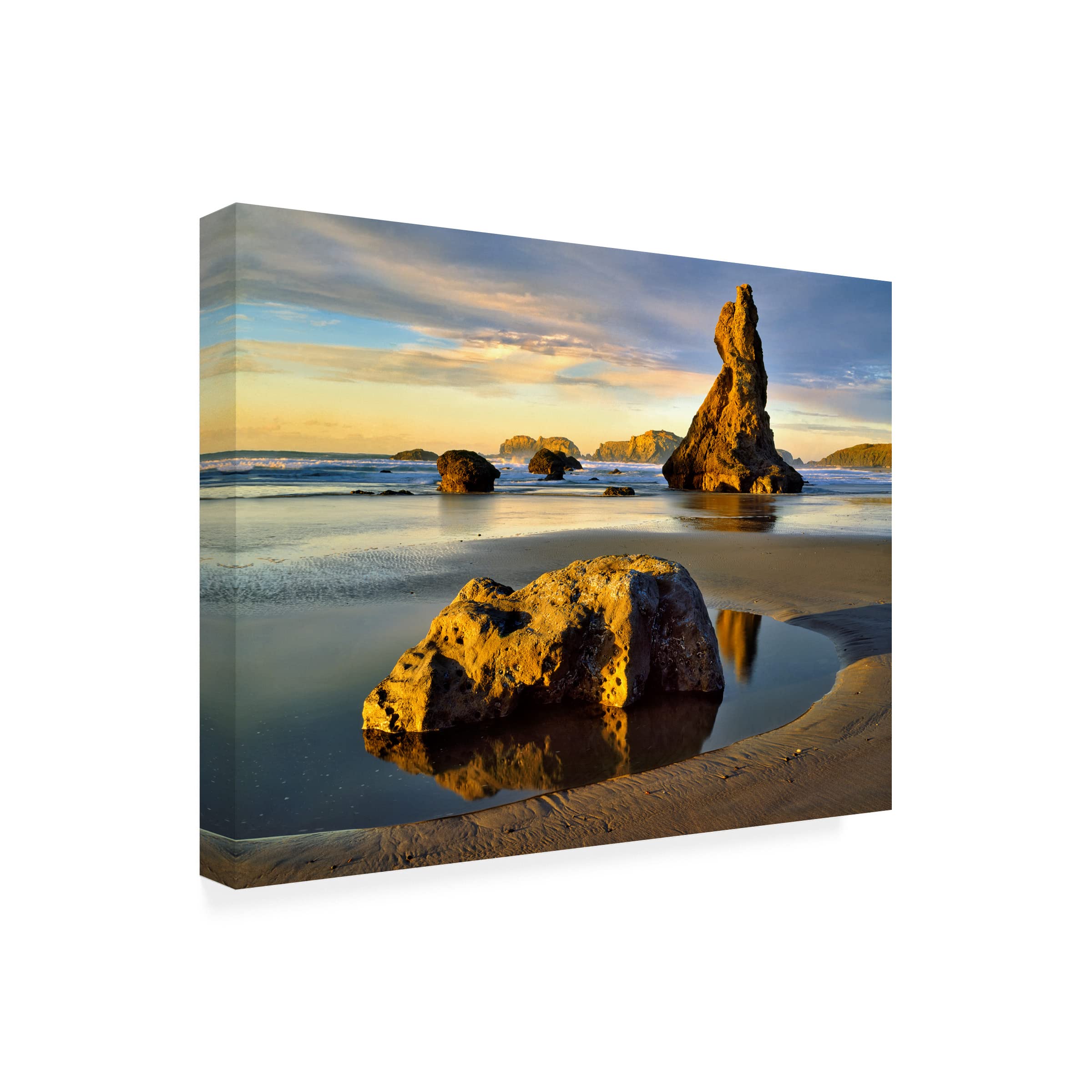 Dennis Frates Rocky Coast 5 Canvas Wall Art Print - Seascape Ocean Painting for Living Room, Bedroom & Office Decor