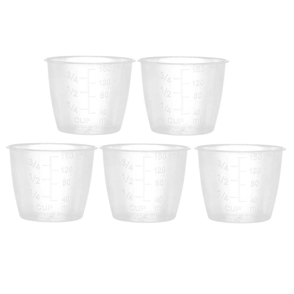5-Pack Clear Plastic Measuring Cups for Rice - Transparent Graduated Kitchen Measuring Cups, Perfect for Rice Cookers & Baking - Essential Kitchen Supplies for Cooking and Meal Prep