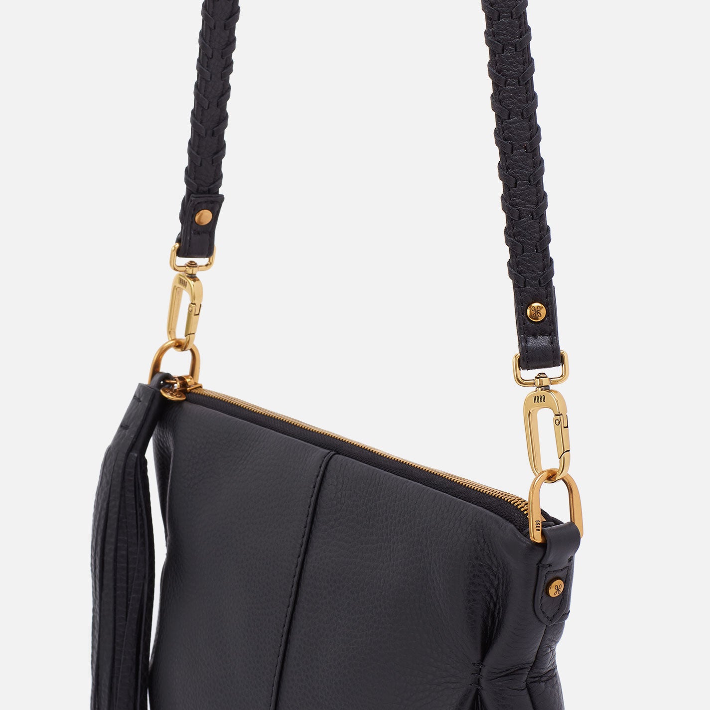 Pebbled Leather Thin Braided Strap - Black | Stylish & Durable for Handbags, Purses & Accessories | Perfect for Everyday Use & Fashion Outfits