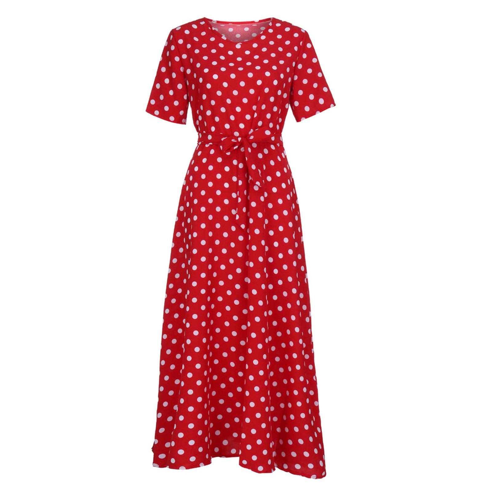 Women's Mini Swing Skater Dress - Polka Dot Long Sleeve O-Neck Sun Dress for Summer | Casual Party, Date Night & Beach Outfit