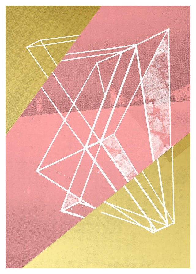 Abstract Angles 1 Pink Wall Art - Modern Geometric Canvas Painting for Living Room, Bedroom & Office Decor