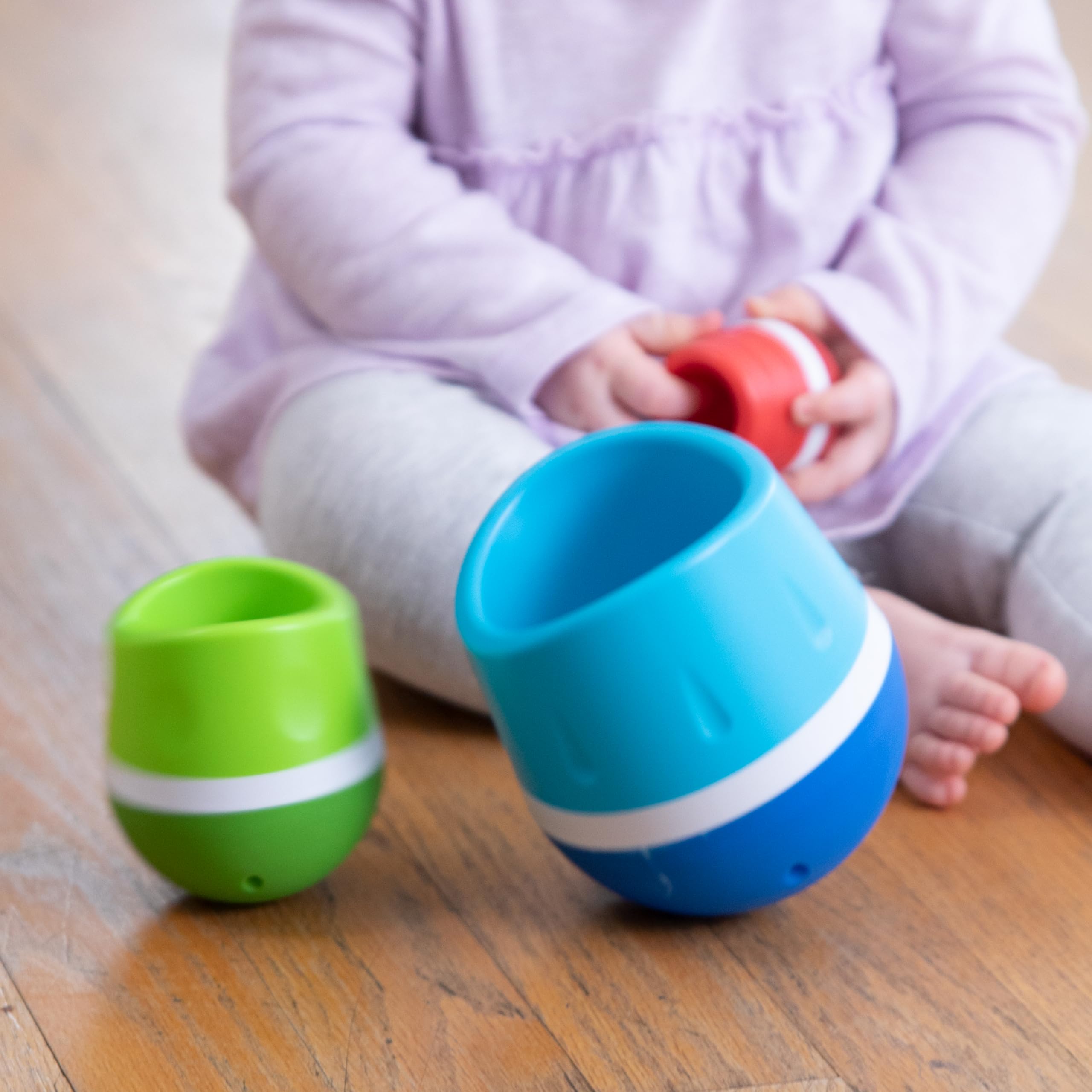 TumbleRoos Wobble Stacking Toy for Babies & Toddlers - Fine Motor Skills Development Play