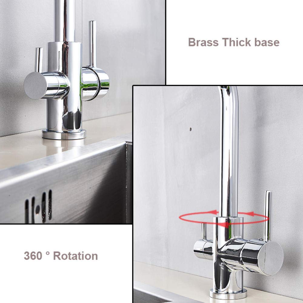 360° Rotating Brass Kitchen Faucet - Deck Mounted Pure Water Filter Faucet for Modern Home Kitchen Sink | Perfect for Cooking, Washing Dishes & Filling Pots