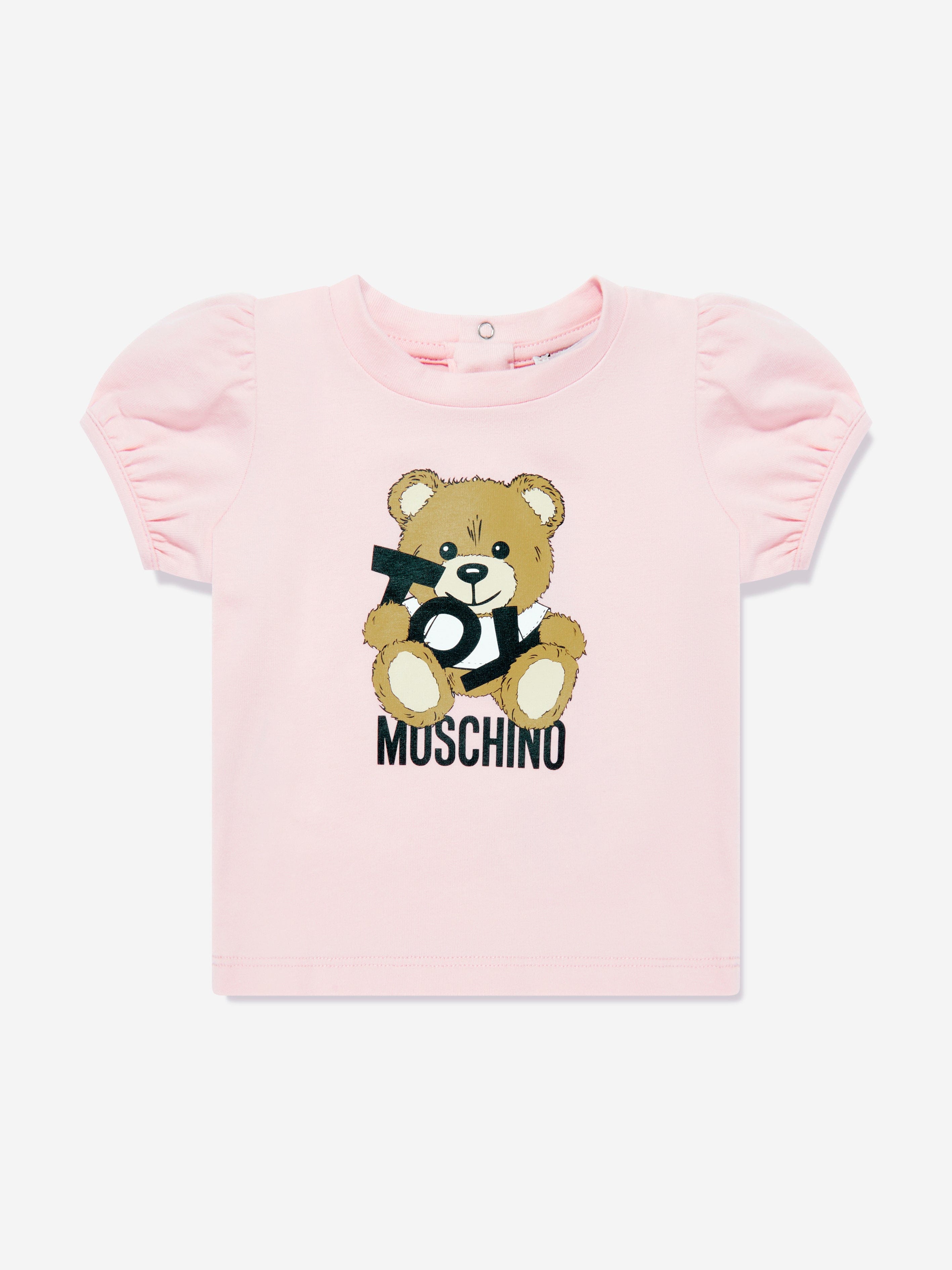 Adorable Pink Teddy Bear Short Set for Baby Girls - Perfect for Playtime, Photos & Special Occasions