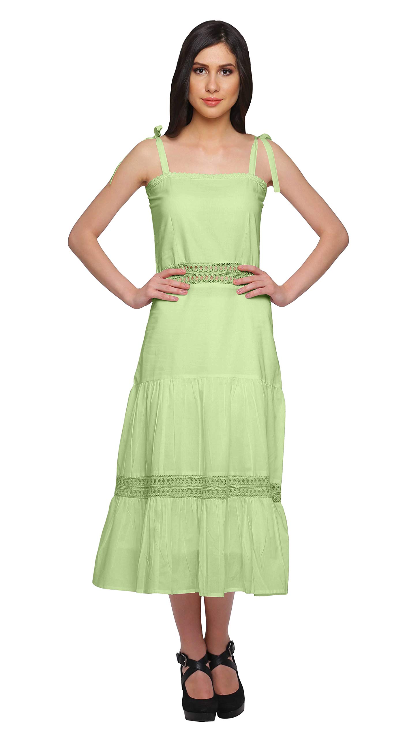 Stylish Moomaya Women's Plus Size Sleeveless Shoulder Strap Dress - Casual Summer Outfit for Beach, Party & Everyday Wear