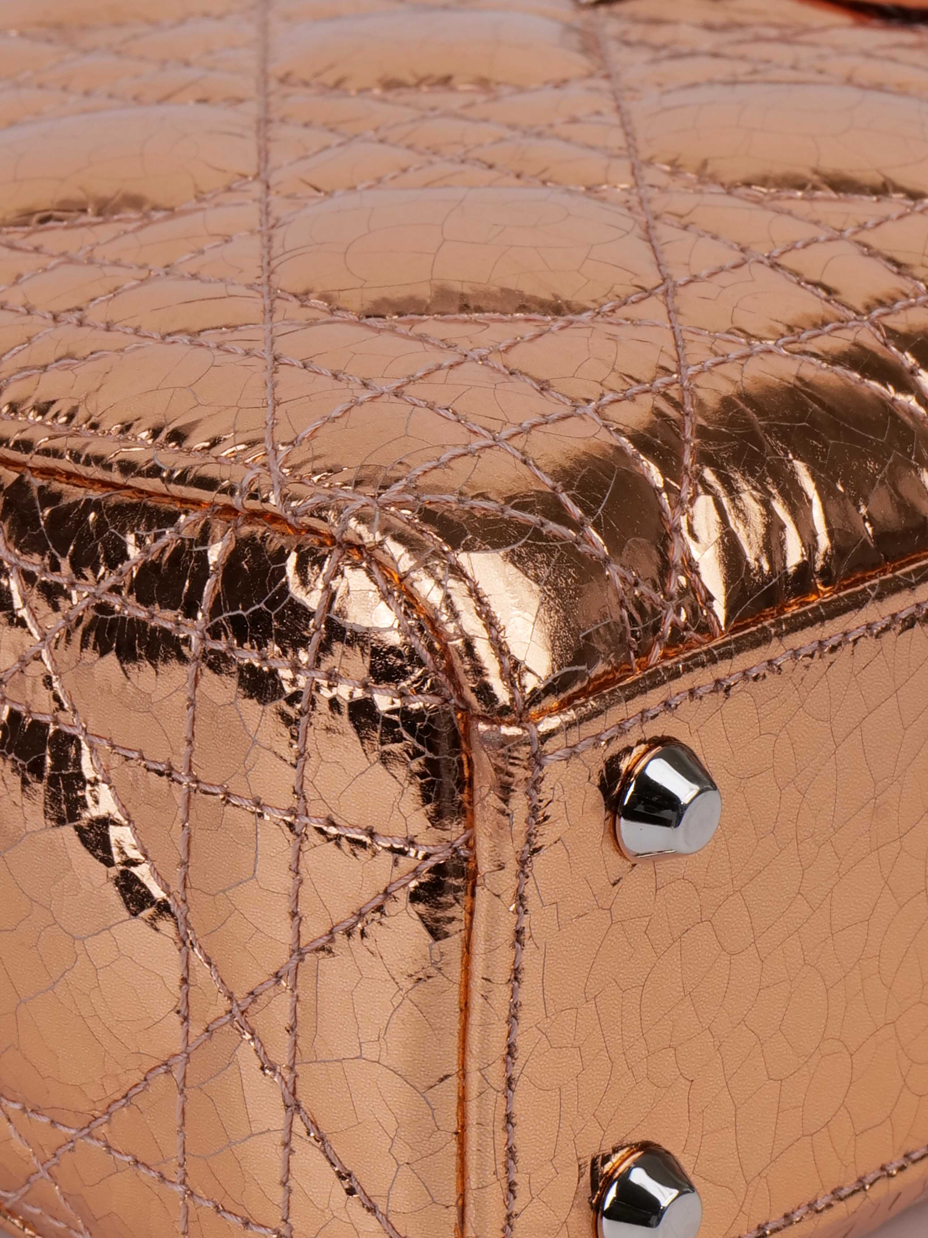 Dior Mini Lady Dior Handbag in Copper Metallic | Luxury Crossbody Bag for Women | Perfect for Parties, Dates & Special Occasions