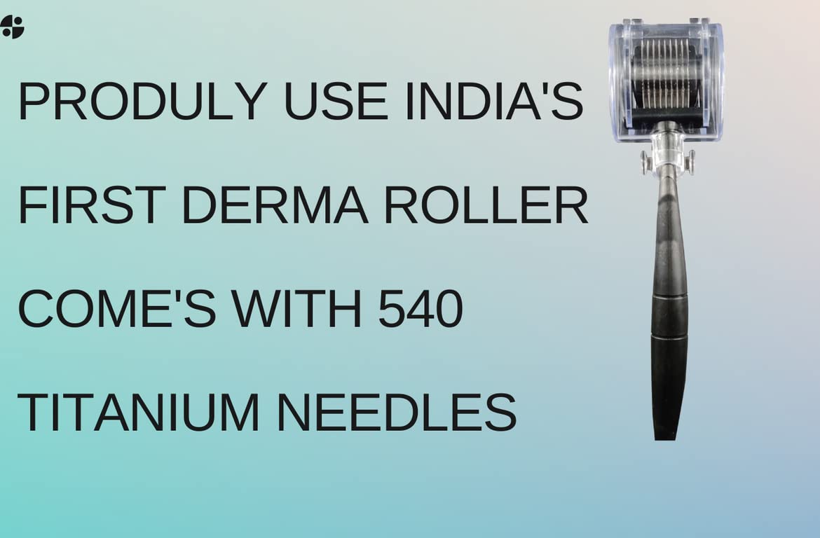 MYORA Derma Roller 1.5mm - 540 Titanium Micro Needles for Beard Growth & Hair Regrowth | Anti Hair Loss & Thickening Treatment | Scalp & Beard Care | Easy to Use Black Microneedle Roller | Perfect for Home Hair Therapy & Men's Grooming Routine