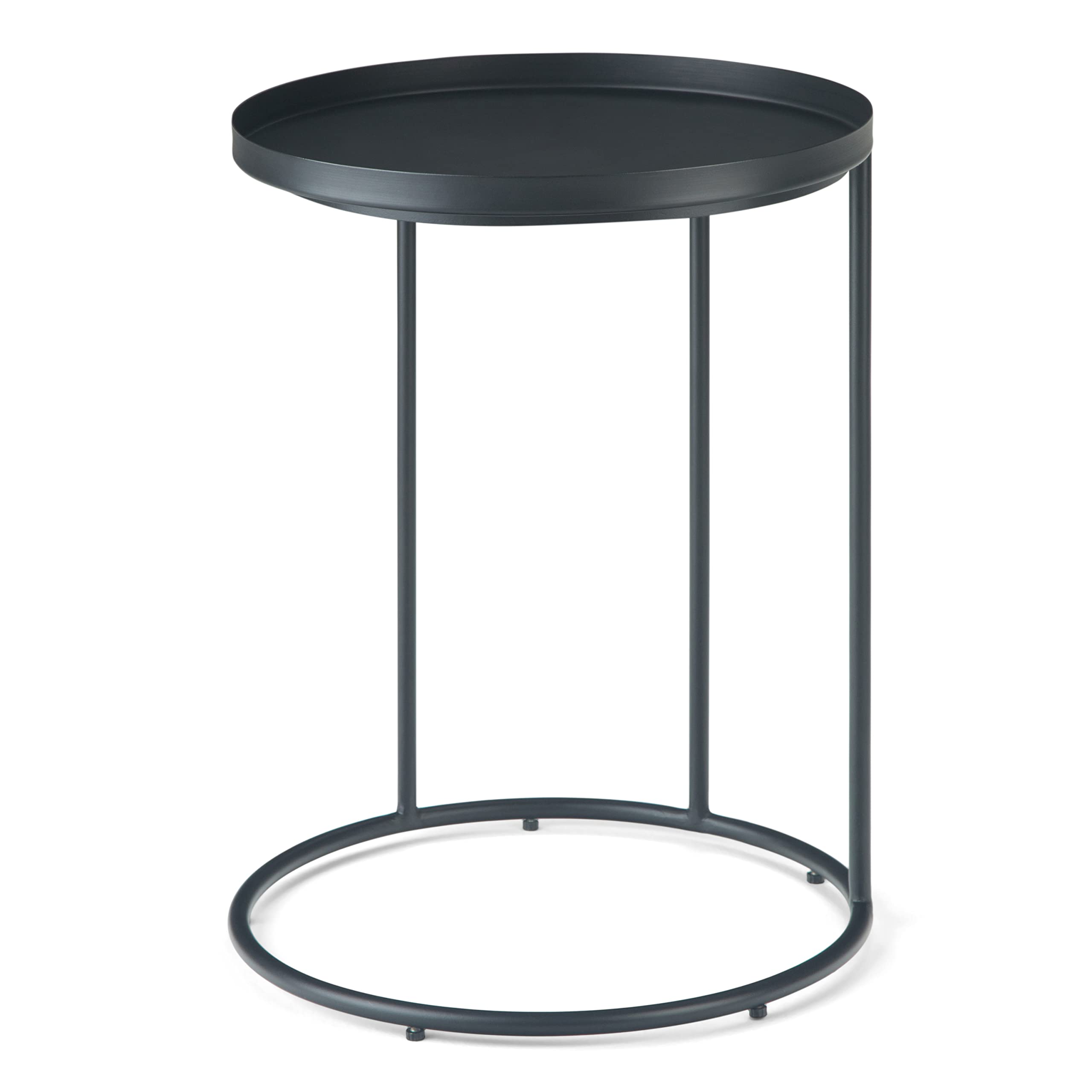 SIMPLIHOME Monet 18 Inch Wide Black Metal Accent Side Table - Fully Assembled End Table, Bedside Nightstand for Living Room & Bedroom - Perfect for Small Spaces, Coffee Table Companion & Modern Home Decor