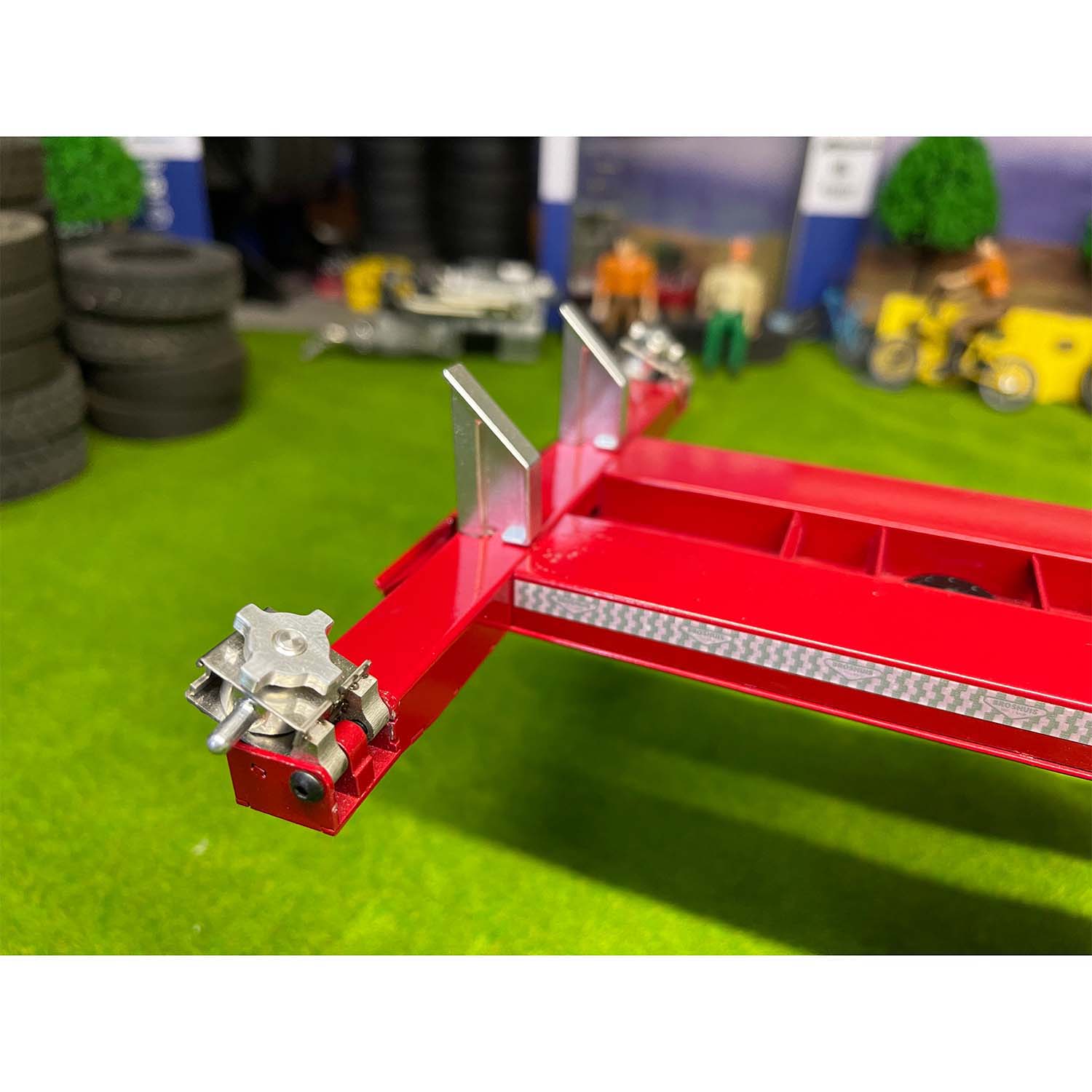 FuryBear 3-Axle Stretchable Frame Trailer for 1/14 Scale RC Tractor Trucks | DIY Radio Controlled Car Accessory | Perfect for Hobby Models & Servo Upgrades | Ideal for RC Truck Shows & Off-Road Simulation