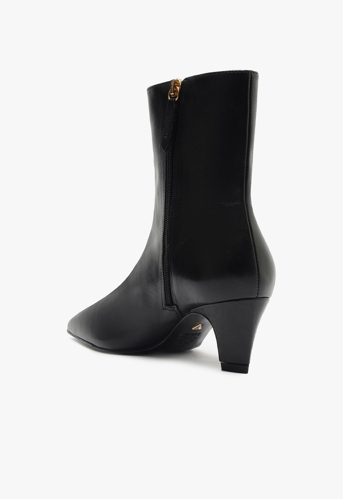 Dellia Atanado Leather Bootie Women's Mid Heel Boots - Fashionable & Comfortable for Work, Office, and Casual Outfits