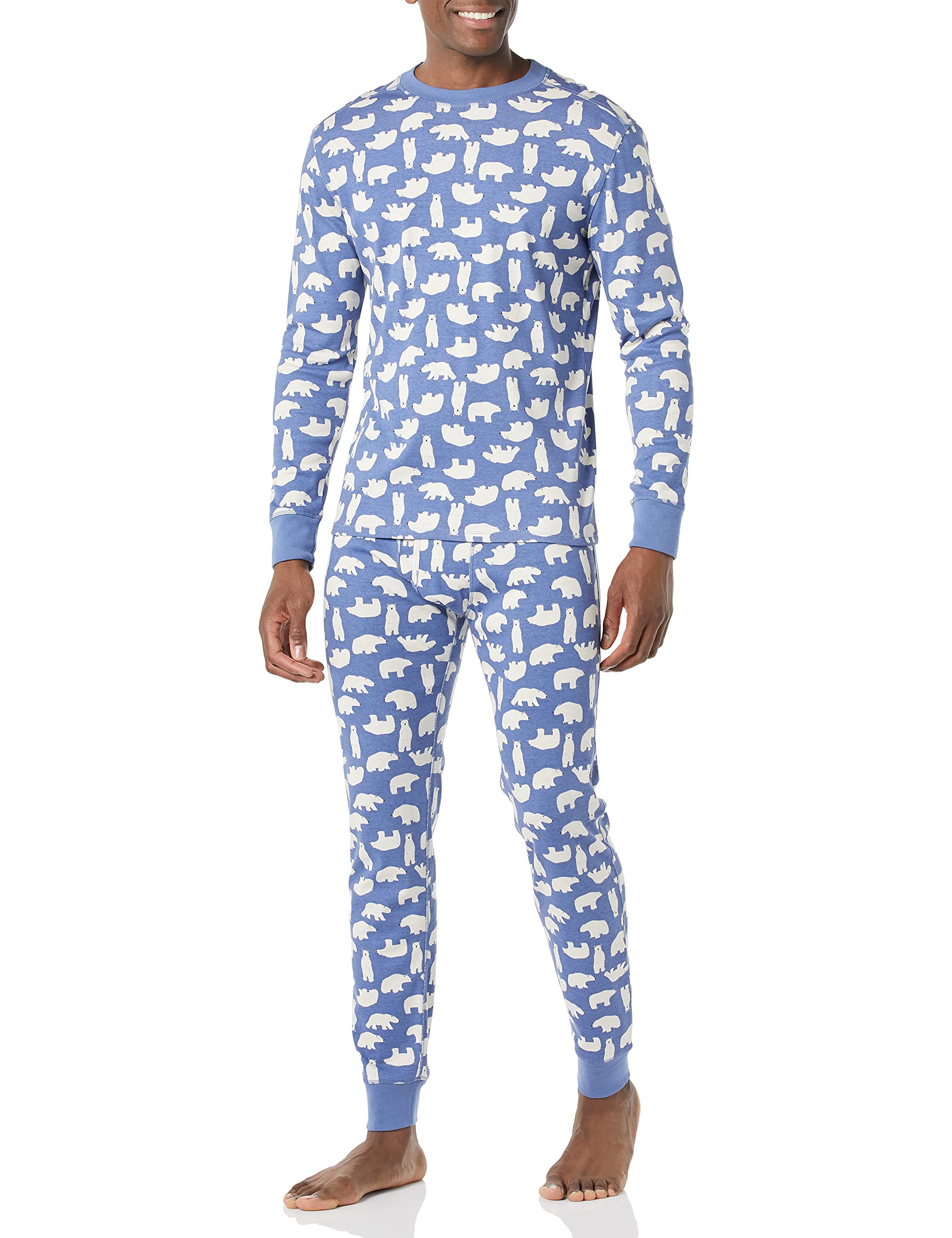 Amazon Essentials Men's Comfortable Knit Pajama Set - Soft Cotton Sleepwear for Lounge & Nighttime Relaxation at Home