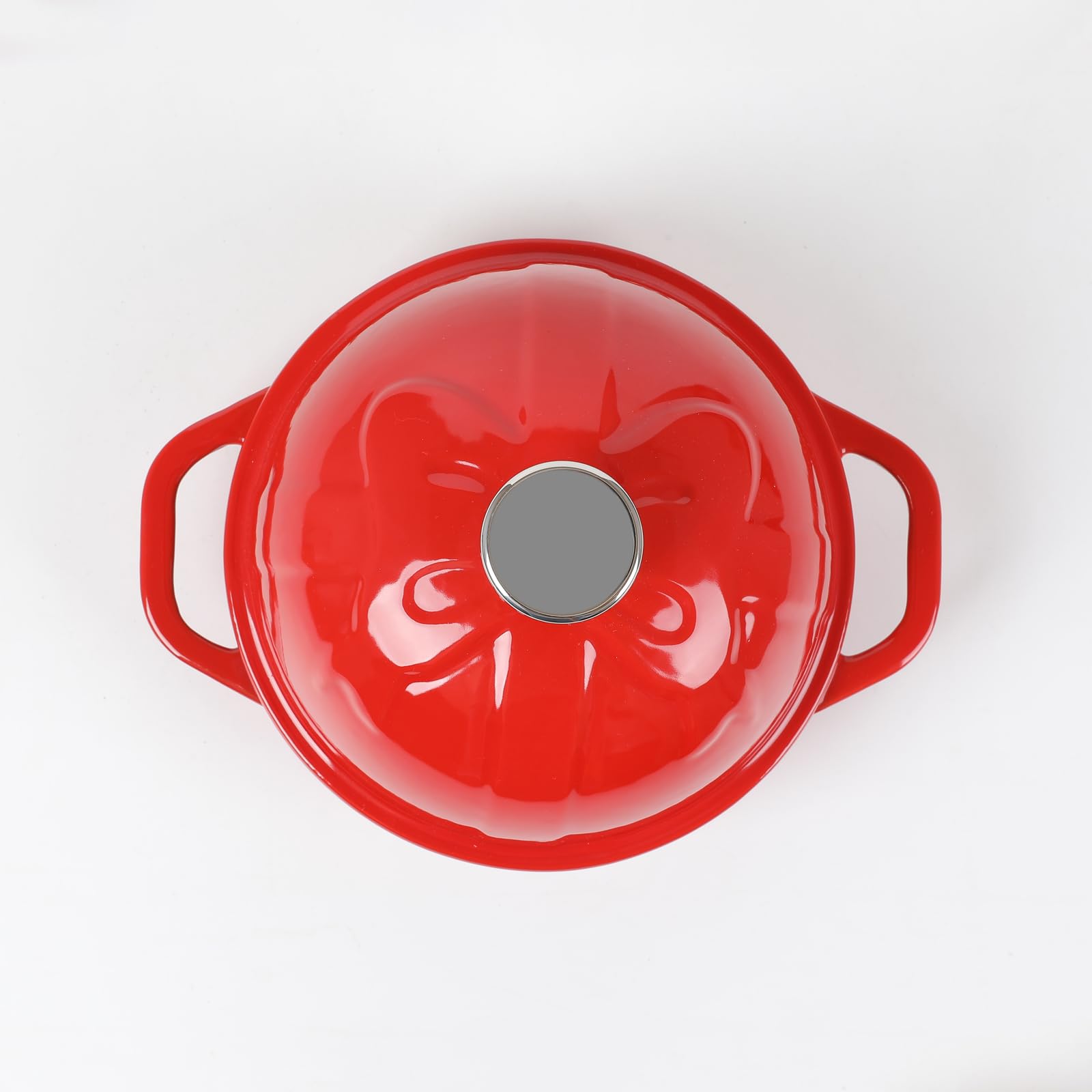 HAWOK 6.3 Inch Enameled Cast Iron Bread Cloche - 16cm Round Sourdough Baking Pan with Lid, Red Dutch Oven for Artisan Bread, Pizza Stone & Homemade Pastries - Perfect for Baking, Serving & Kitchen Decor