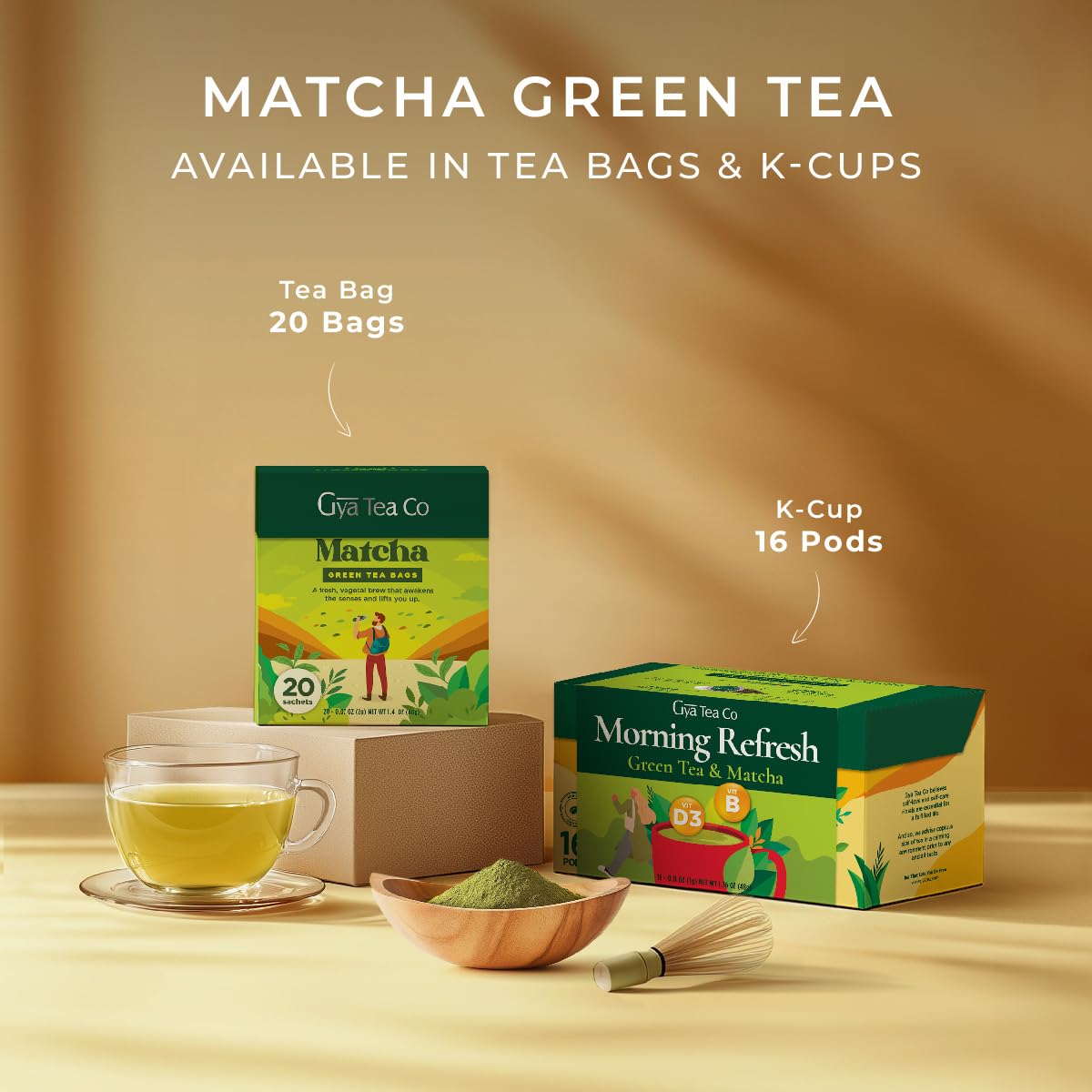 Organic Matcha Green Tea Bags (20 Count) - High Caffeine Japanese Matcha Powder for Energy Boost & Digestive Health | Morning Drink, Iced Tea, Smoothie Ingredient & Wellness Beverage