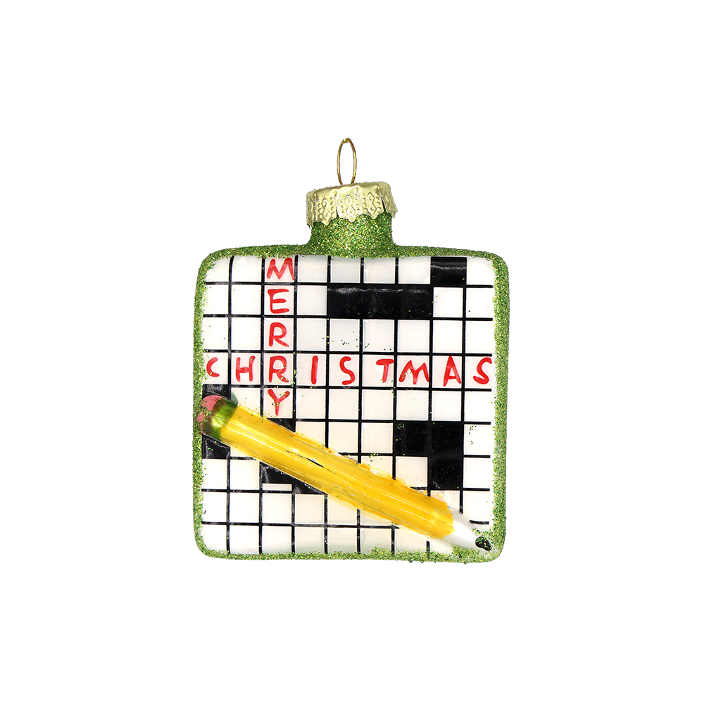 Christmas Crossword Puzzle Ornament - Fun Holiday Decor for Tree, Gift, or Party | Festive Crossword Puzzle Game for Kids & Adults