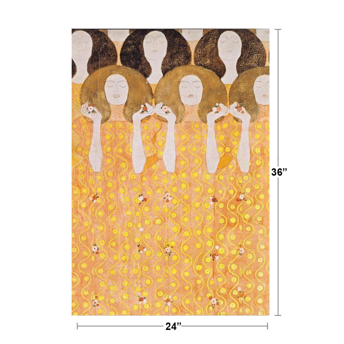 Gustav Klimt Beethoven Frieze Chorus of Paradise Art Nouveau Print - 24x36 Fine Art Poster, Wall Decor for Living Room, Bedroom & Office - Famous Abstract Painting, Women & Landscape Wall Art