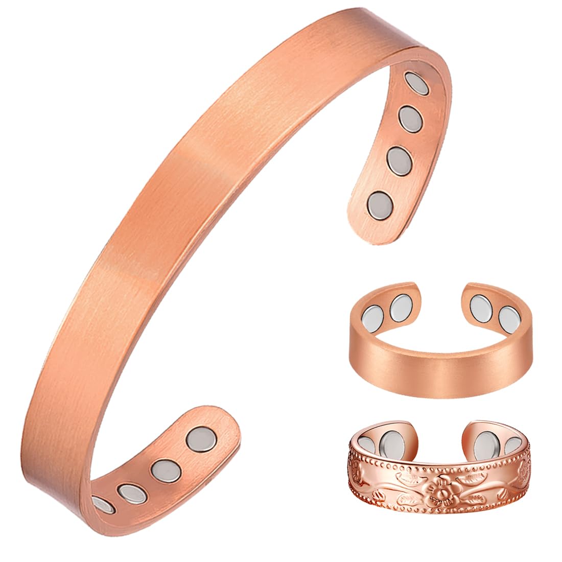 Vicmag Copper Magnetic Bracelet for Women - Ultra Strength 99.9% Pure Copper with Strong Magnets, Adjustable Size, Perfect Gift for Pain Relief & Improved Circulation - Ideal for Arthritis, Joint Pain & Wellness Therapy