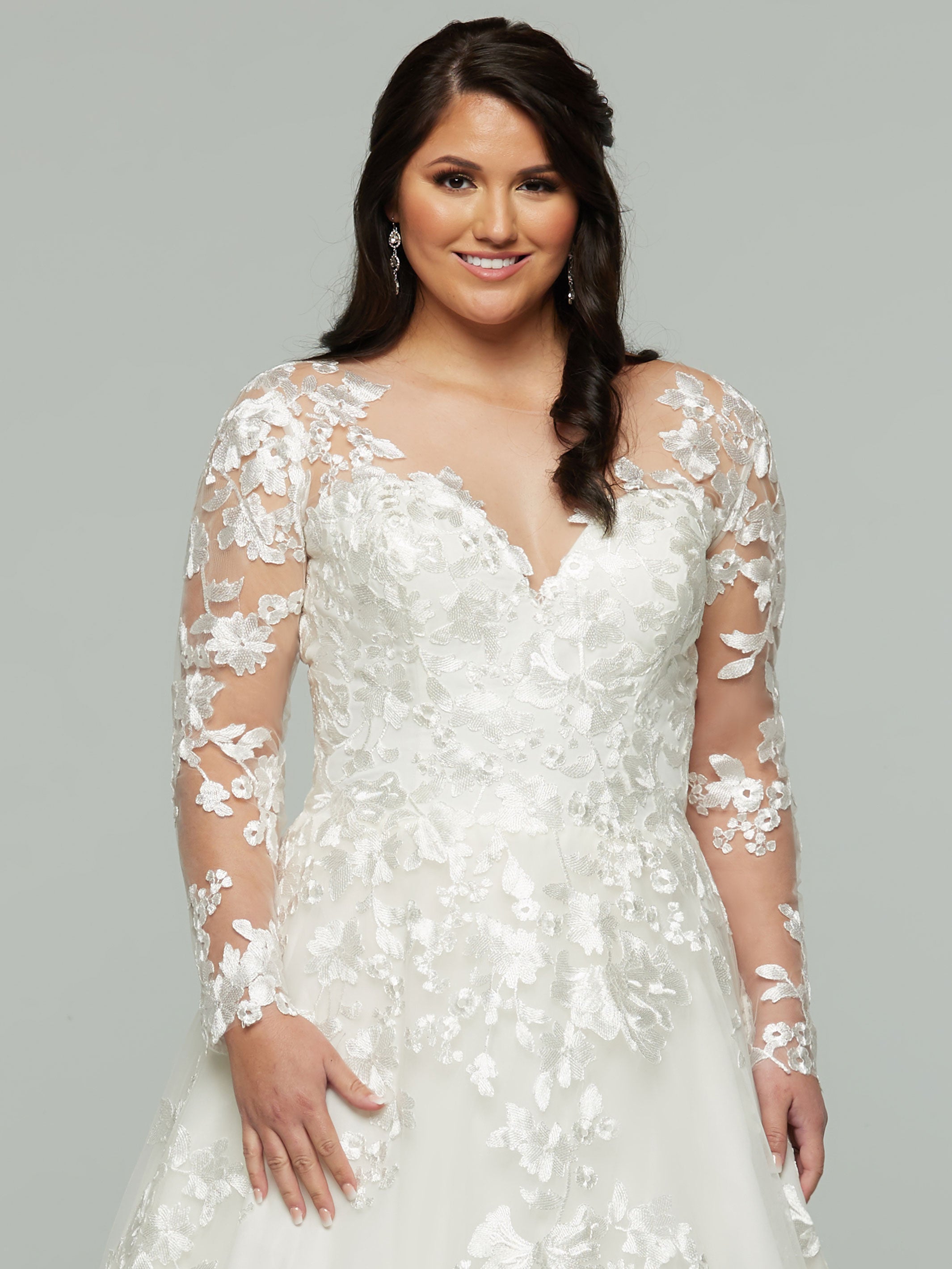 Elegant Dylan Lace Long Sleeve Wedding Gown - Vintage Inspired Bridal Dress for Church, Beach & Garden Weddings