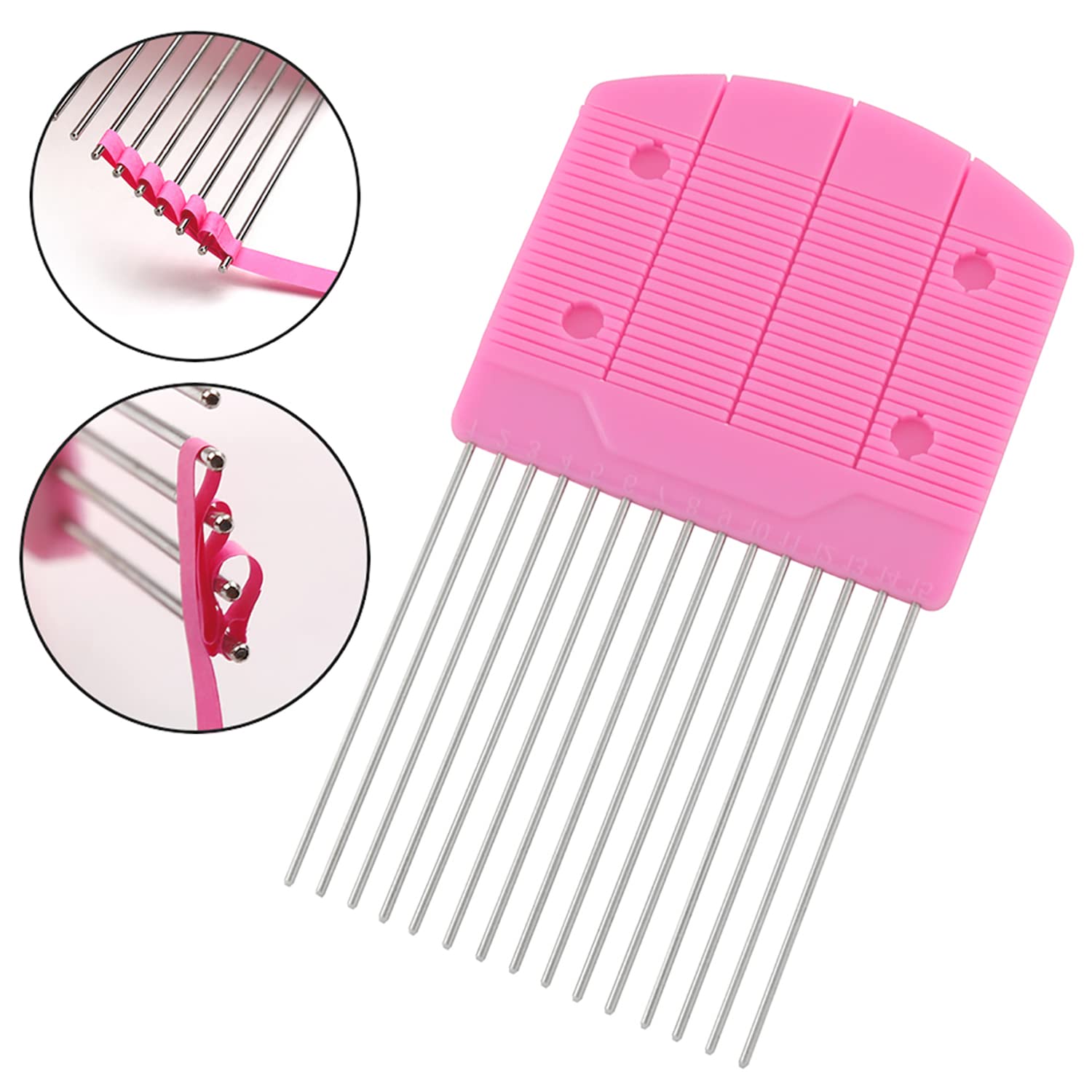 2PCS Quilling Comb Tool for DIY Paper Crafts - Blue and Pink Paper Quilling Comb Set, Origami Carding Art Supplies for Scrapbooking, Greeting Cards & Handmade Decorations